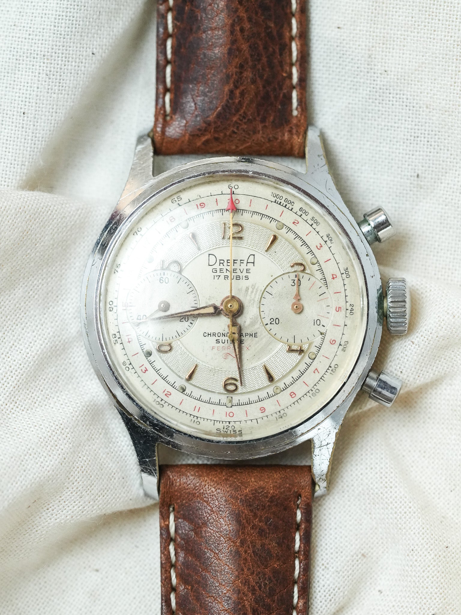 Dreffa Genève - Chronographe Landeron 251 Chrome - 1950s - Atelier Victor - Vintage Shop