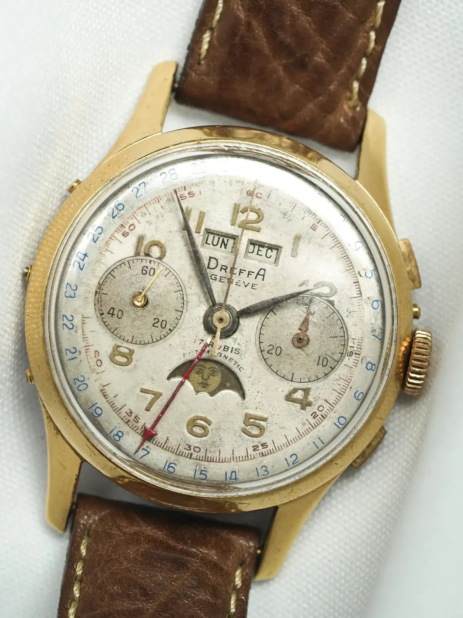 Dreffa Genève - Landeron 186 Chronograph Moon Phase Triple Calendar - 1950s