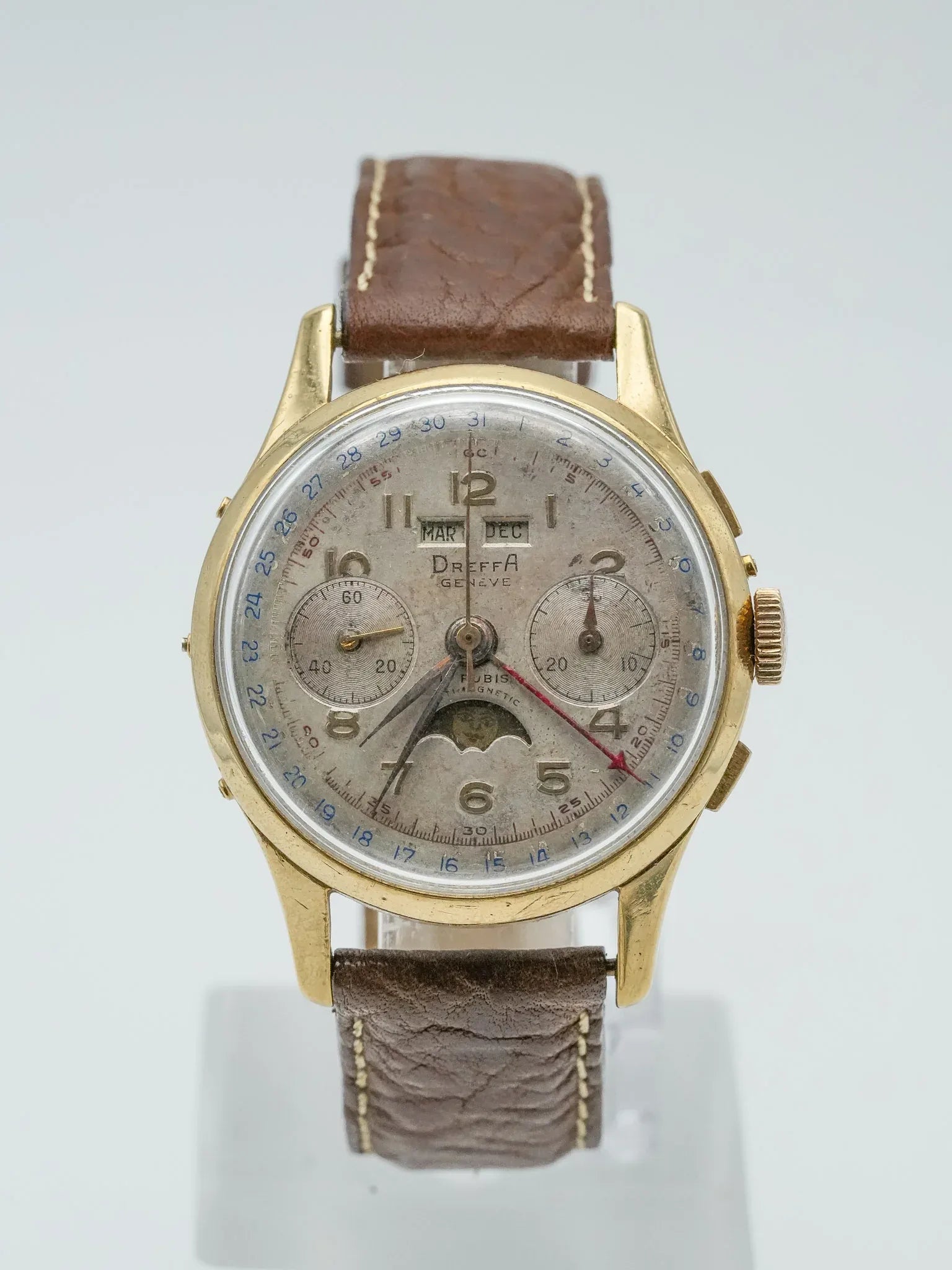 Dreffa Genève - Landeron 186 Chronographe Phase de Lune Triple Calendar - 1950s - Atelier Victor - Vintage Shop