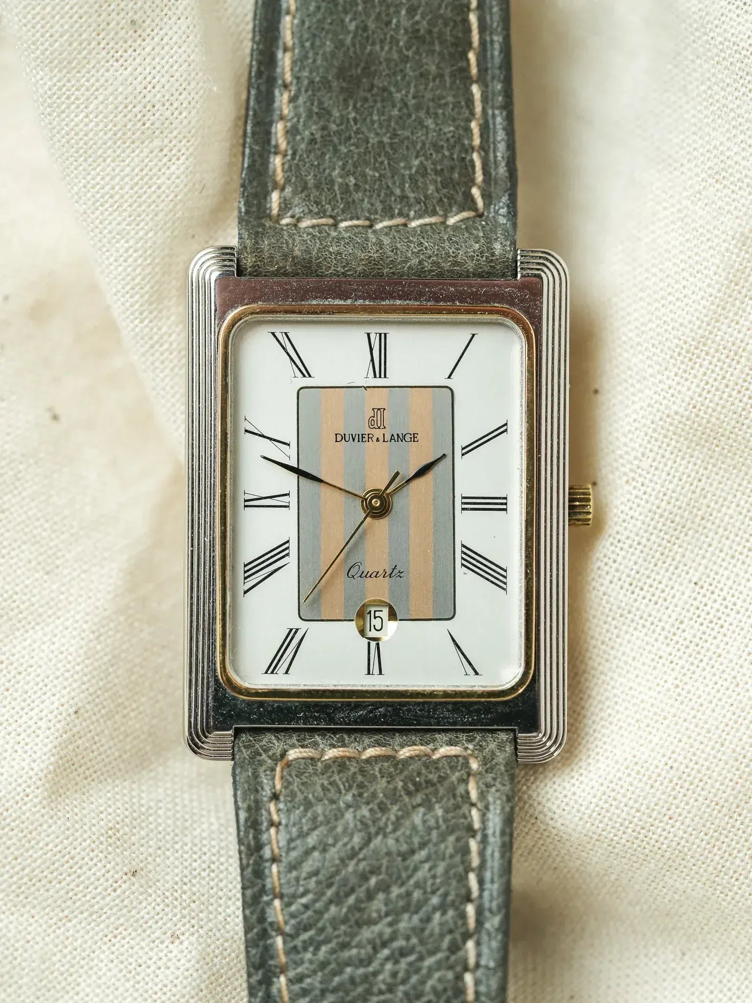 Duvier & Lange - Tank Stepcase Acier Or Acier Tapisserie - NOS - 1980s - Atelier Victor