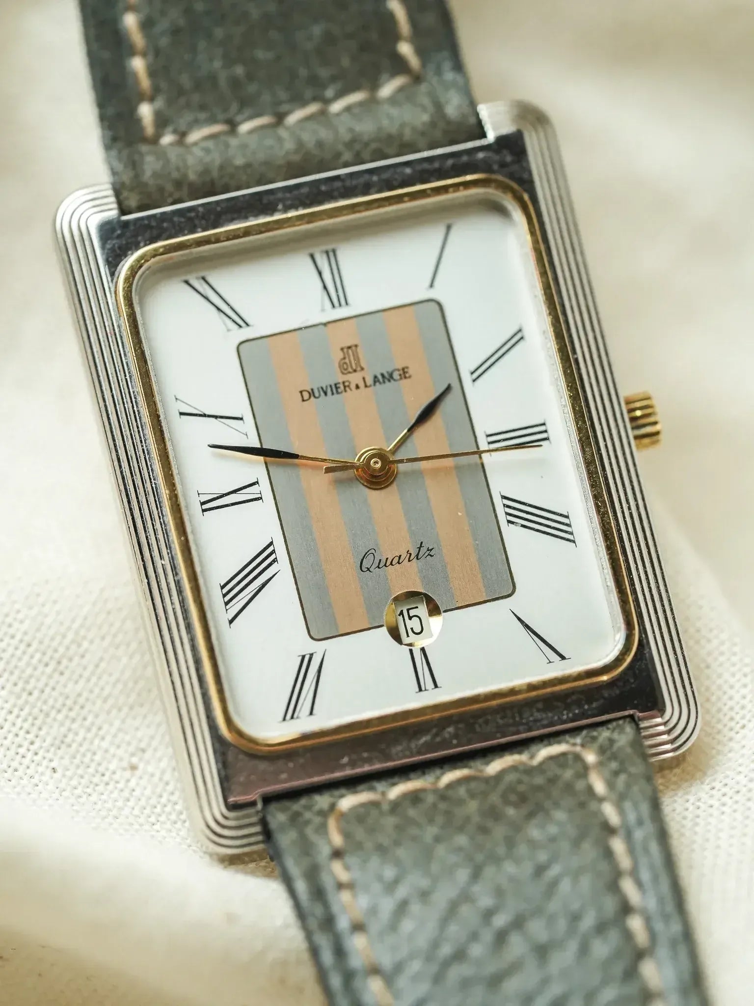 Duvier & Lange - Tank Stepcase Acier Or Acier Tapisserie - NOS - 1980s - Atelier Victor