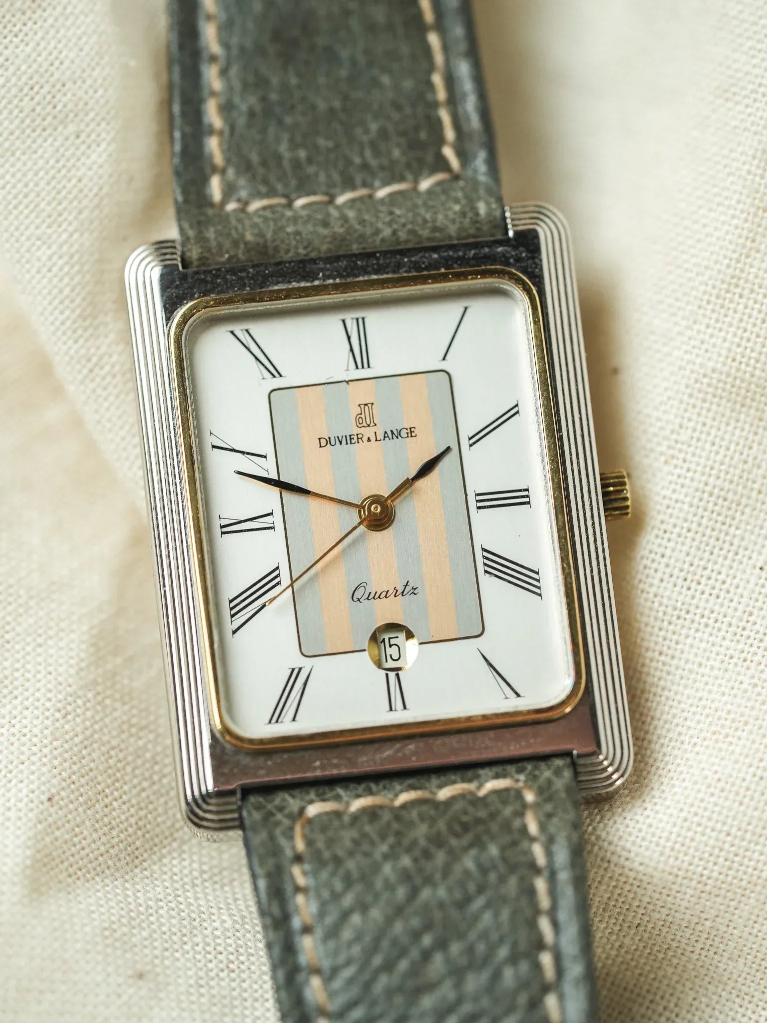 Duvier & Lange - Tank Stepcase Acier Or Acier Tapisserie - NOS - 1980s - Atelier Victor