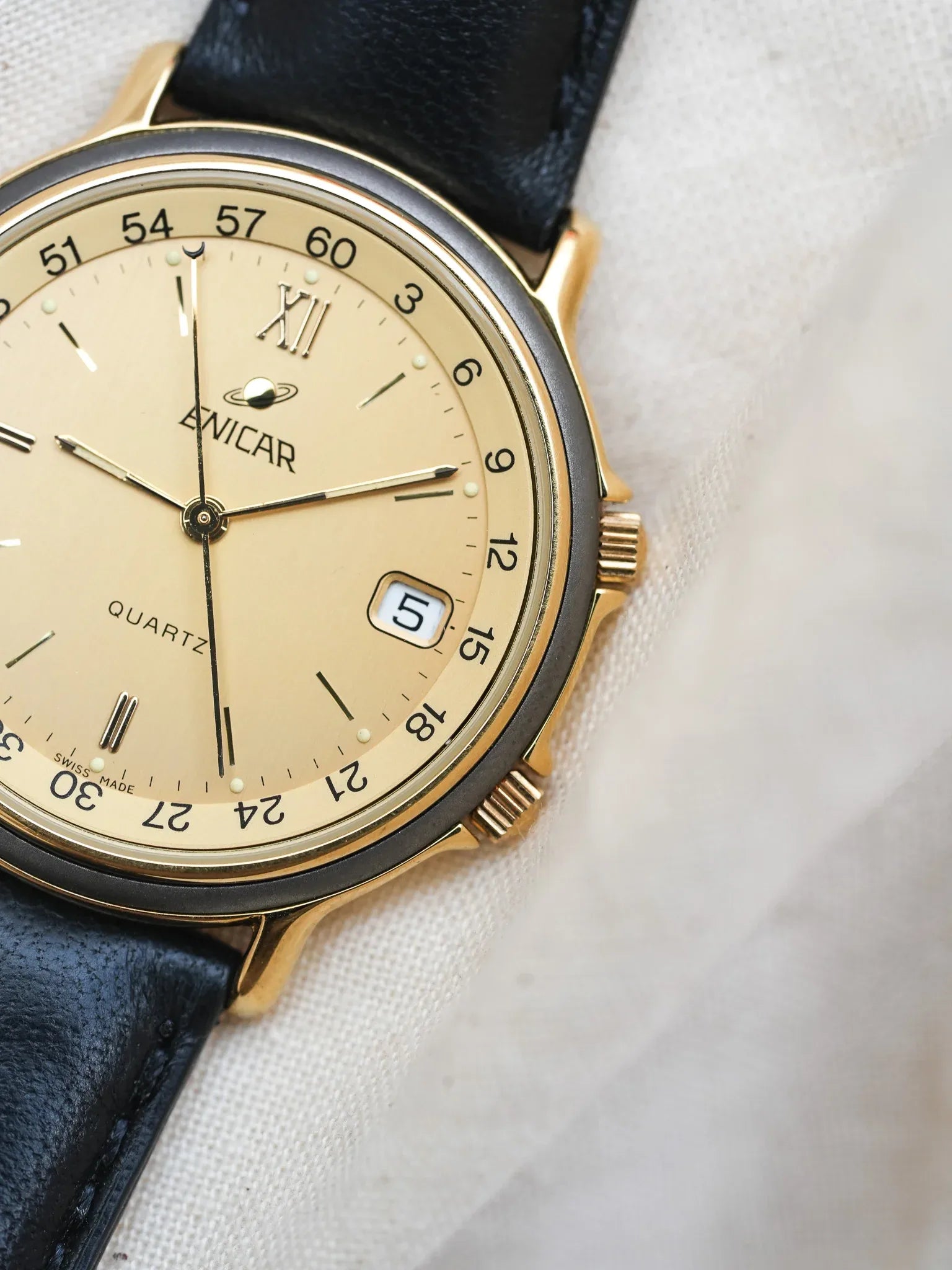 Enicar - Plaqué Or lunette directionnelle interne - NOS - 1990s - Atelier Victor