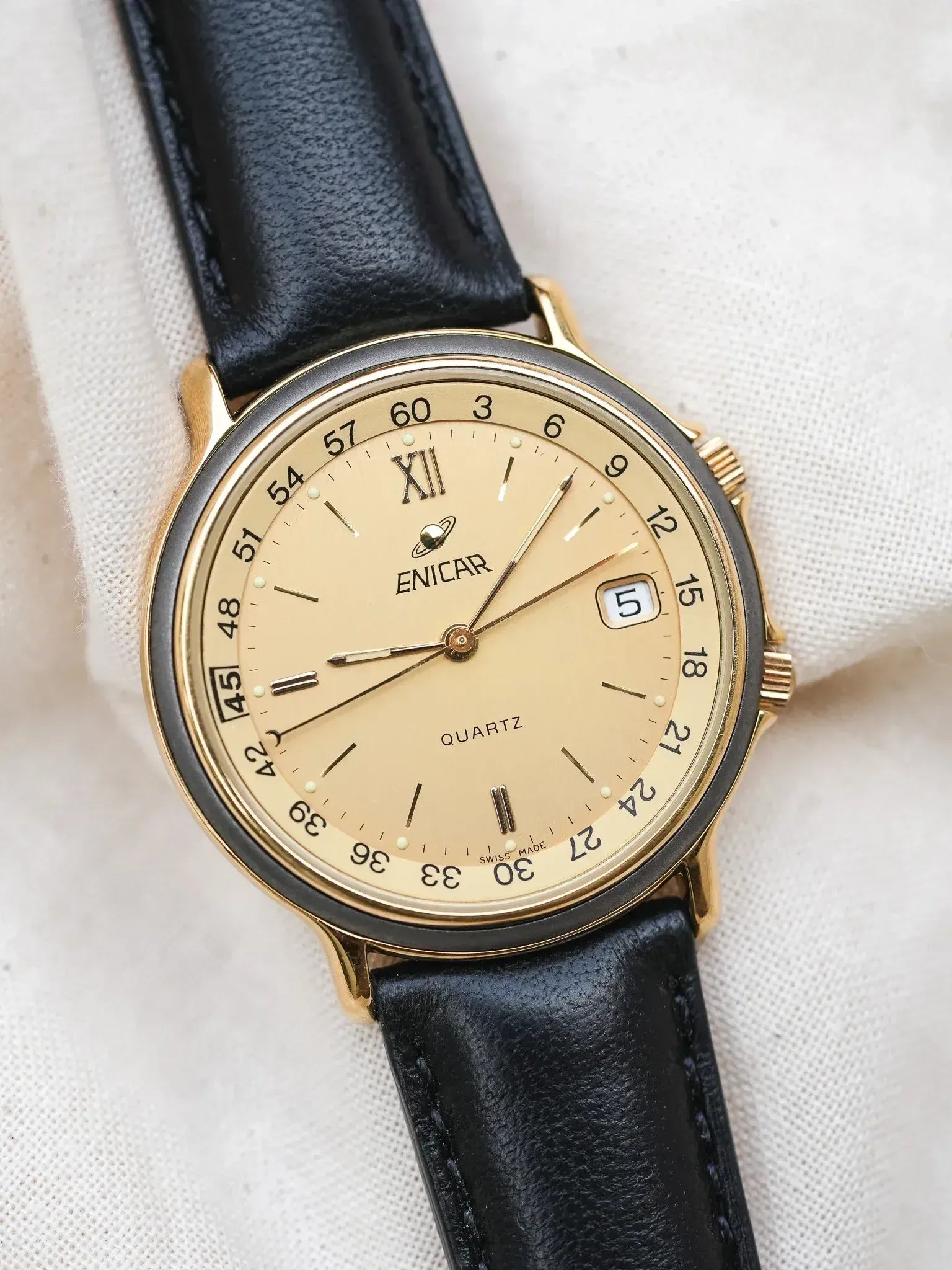 Enicar - Plaqué Or lunette directionnelle interne - NOS - 1990s - Atelier Victor