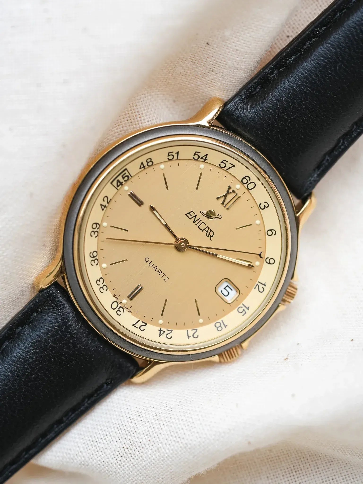 Enicar - Plaqué Or lunette directionnelle interne - NOS - 1990s - Atelier Victor