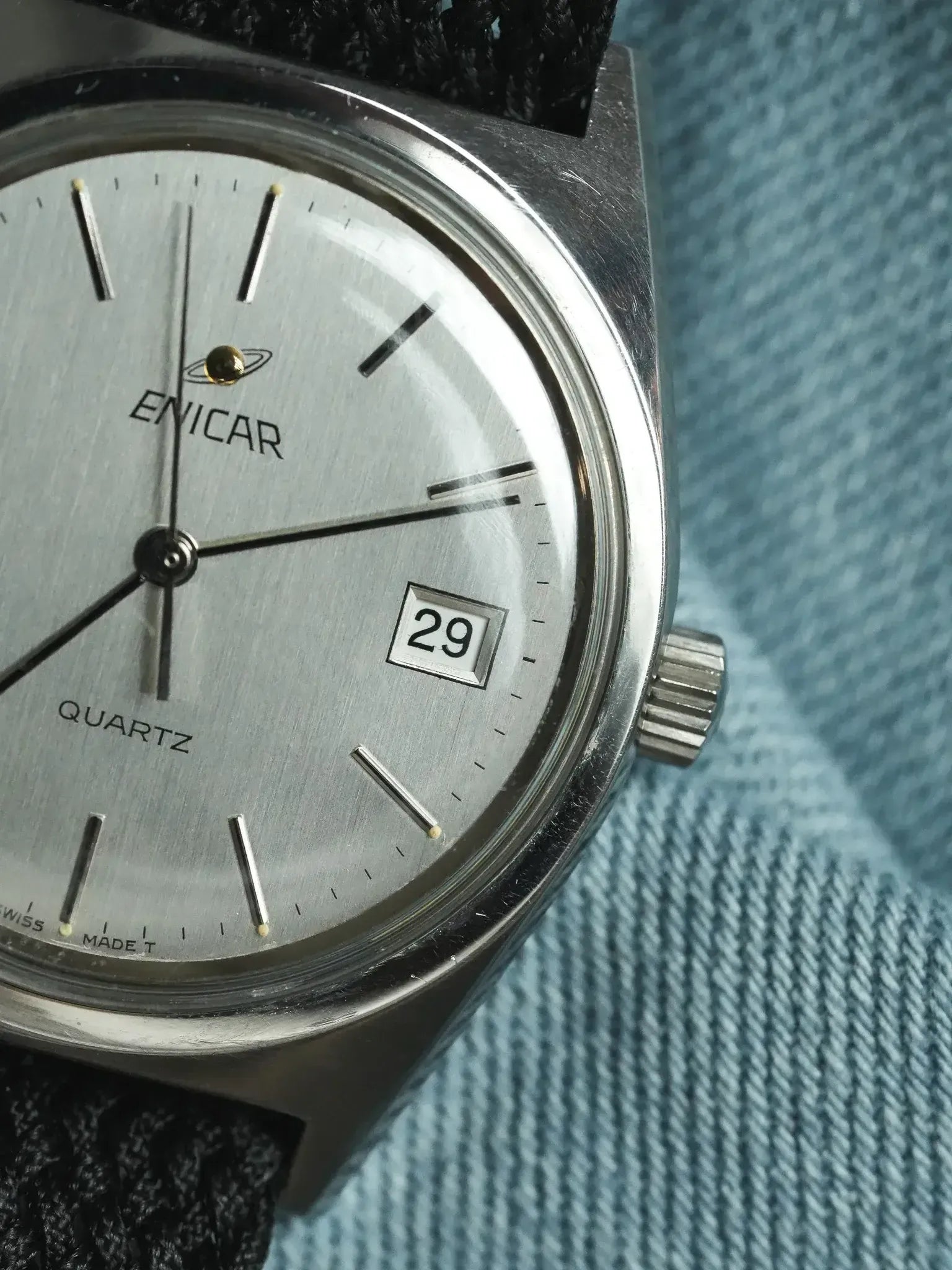 Enicar - Ronde Acier Cadran Acier - NOS - 1980s - Atelier Victor