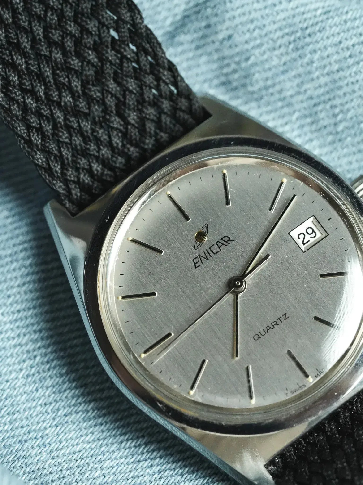 Enicar - Ronde Acier Cadran Acier - NOS - 1980s - Atelier Victor