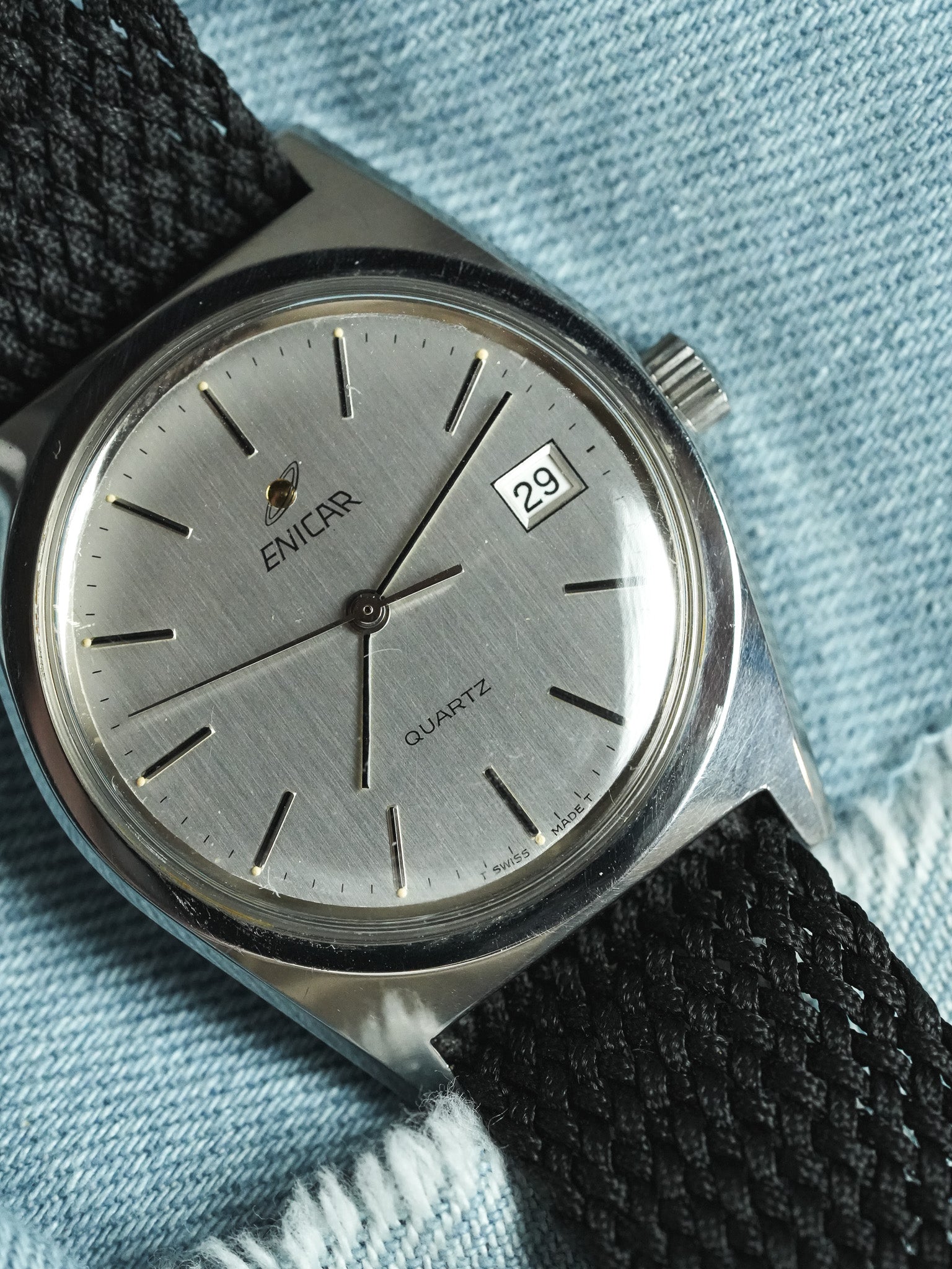 Enicar - Ronde Acier Cadran Acier - NOS - 1980s - Atelier Victor - Vintage Shop