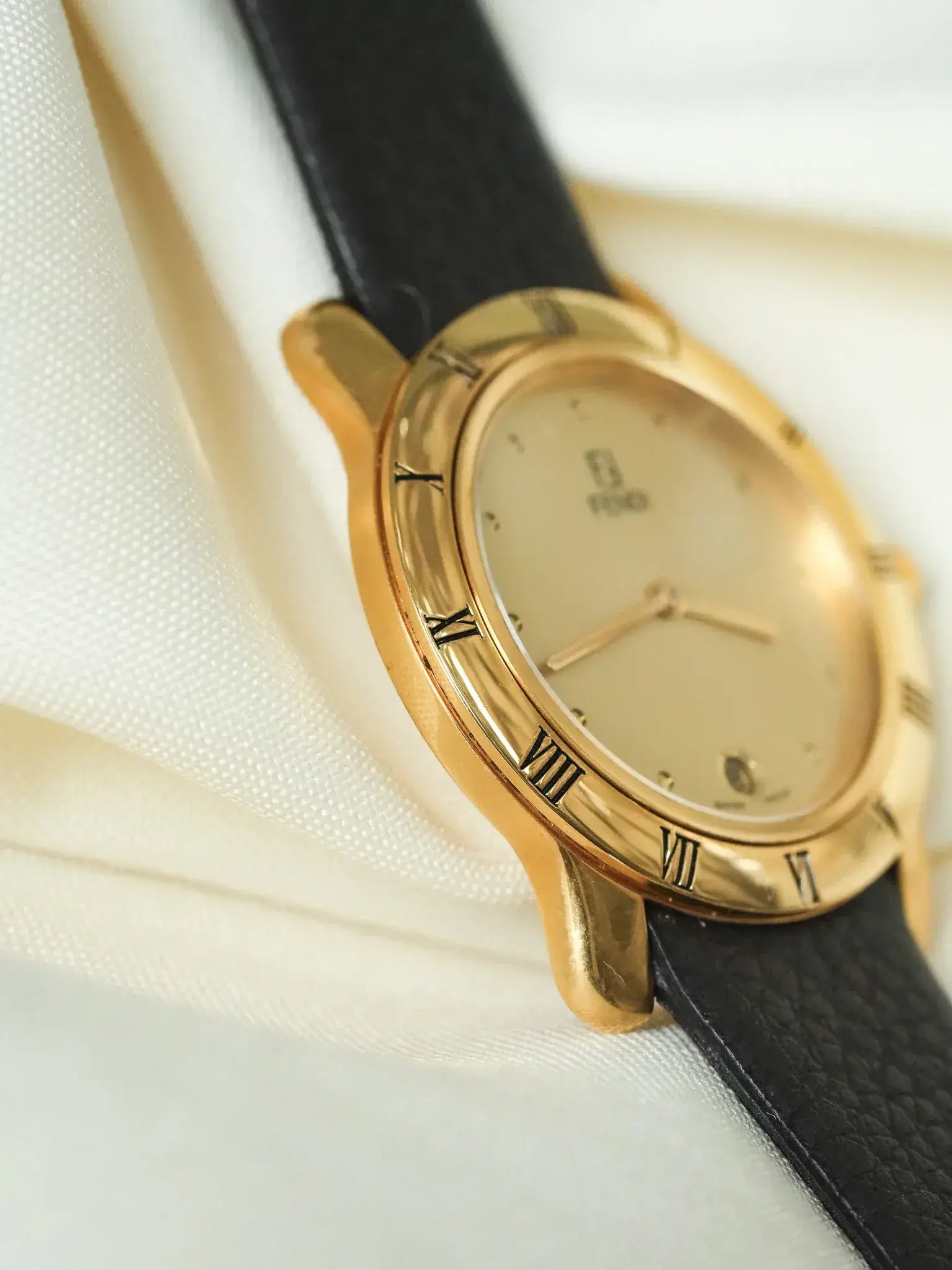 Fendi - Plaqué or Date 6h Cabochon 34mm - 1990s - Atelier Victor