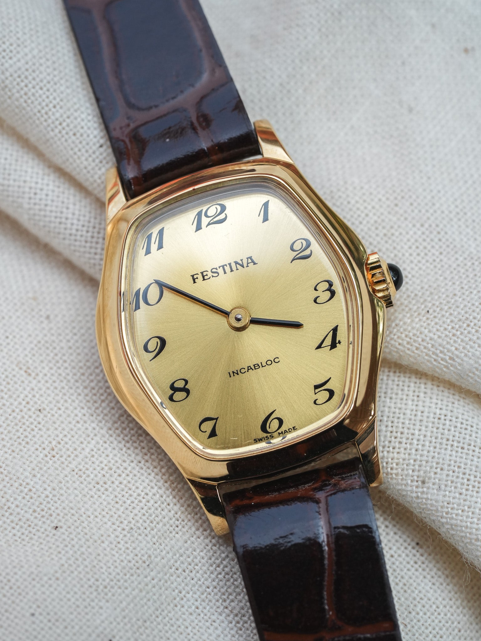 Festina - Tonneau Or Breguet Cabochon - NOS - 1980s - Atelier Victor Paris - Vintage Watch Shop Dubai