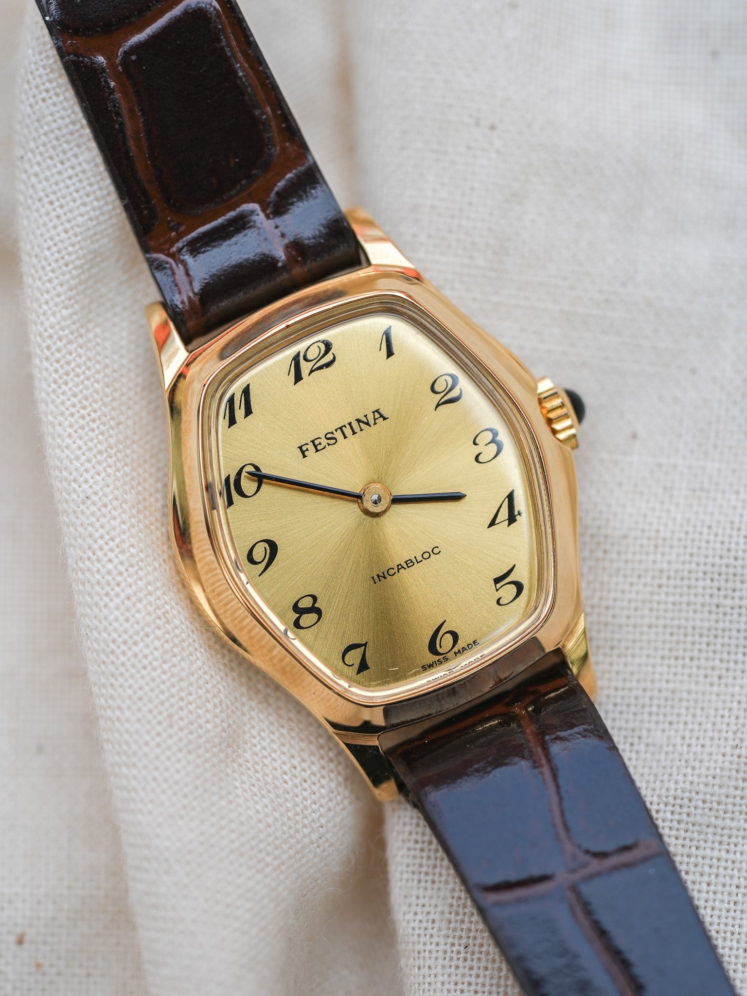 Festina - Tonneau Or Breguet Cabochon - NOS - 1980s - Atelier Victor Paris - Vintage Watch Shop Dubai