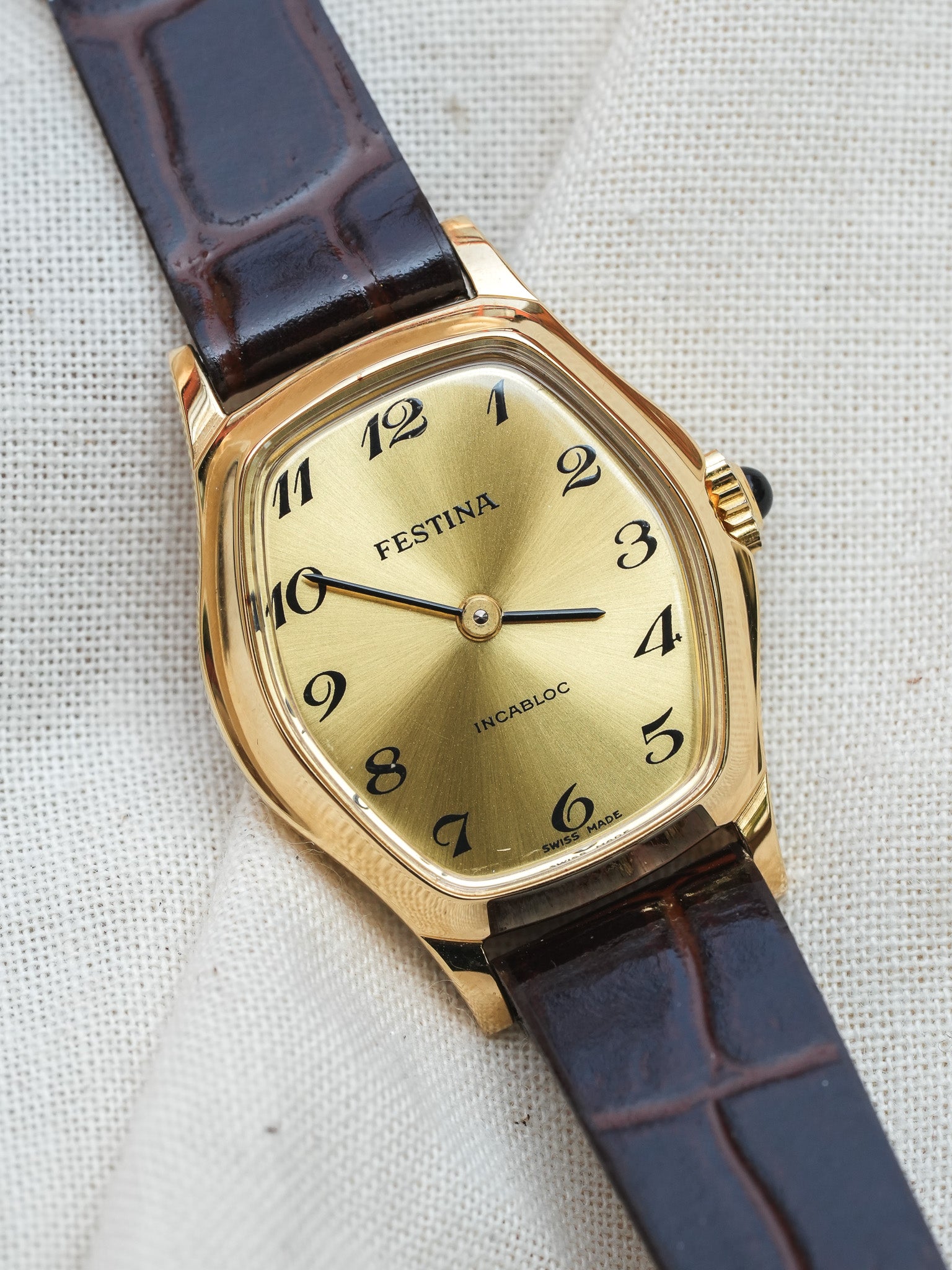 Festina - Tonneau Or Breguet Cabochon - NOS - 1980s - Atelier Victor Paris - Vintage Watch Shop Dubai