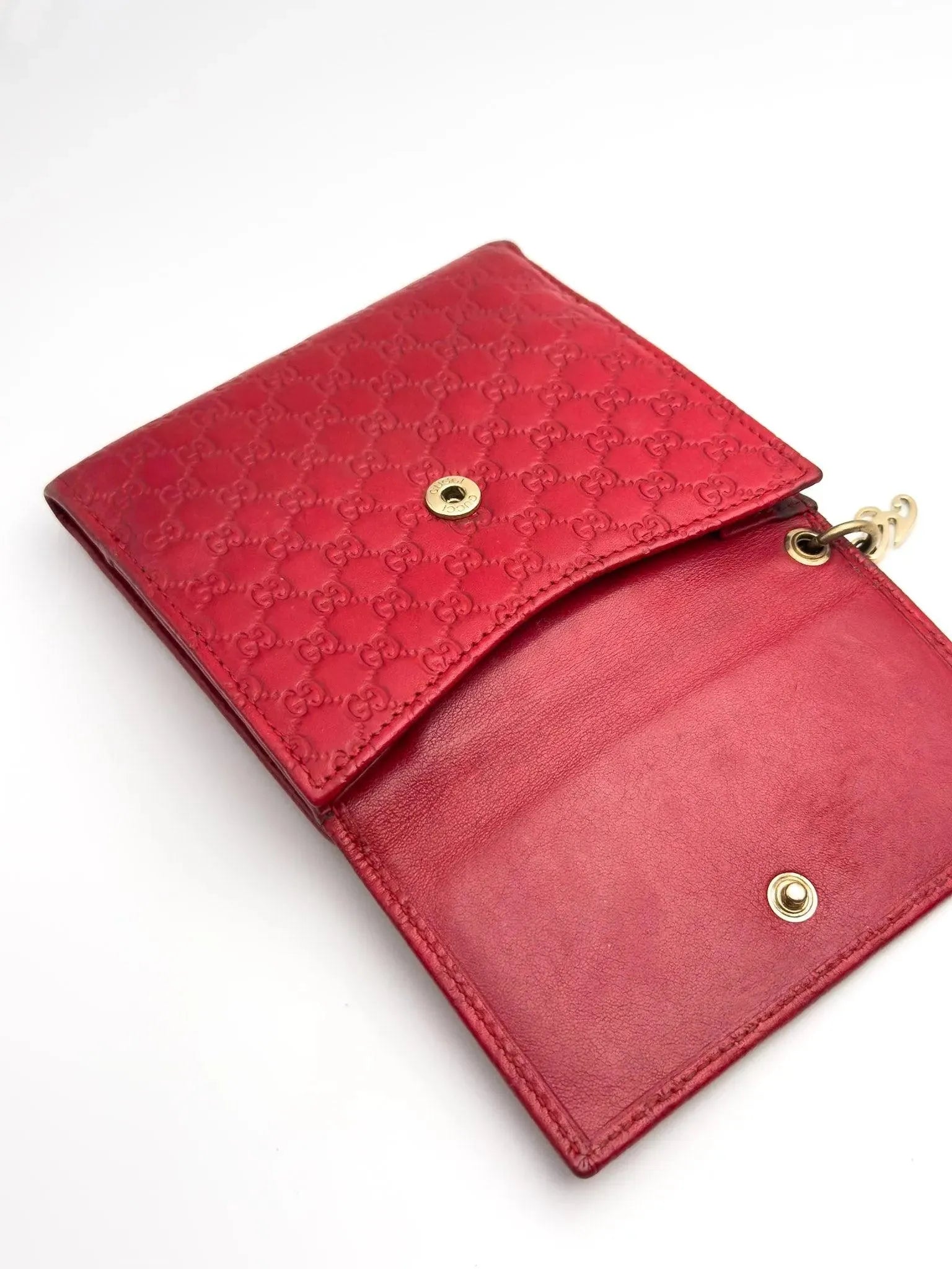 Gucci - Portefeuille en cuir mini GG Rouge - Atelier Victor - Vintage Shop