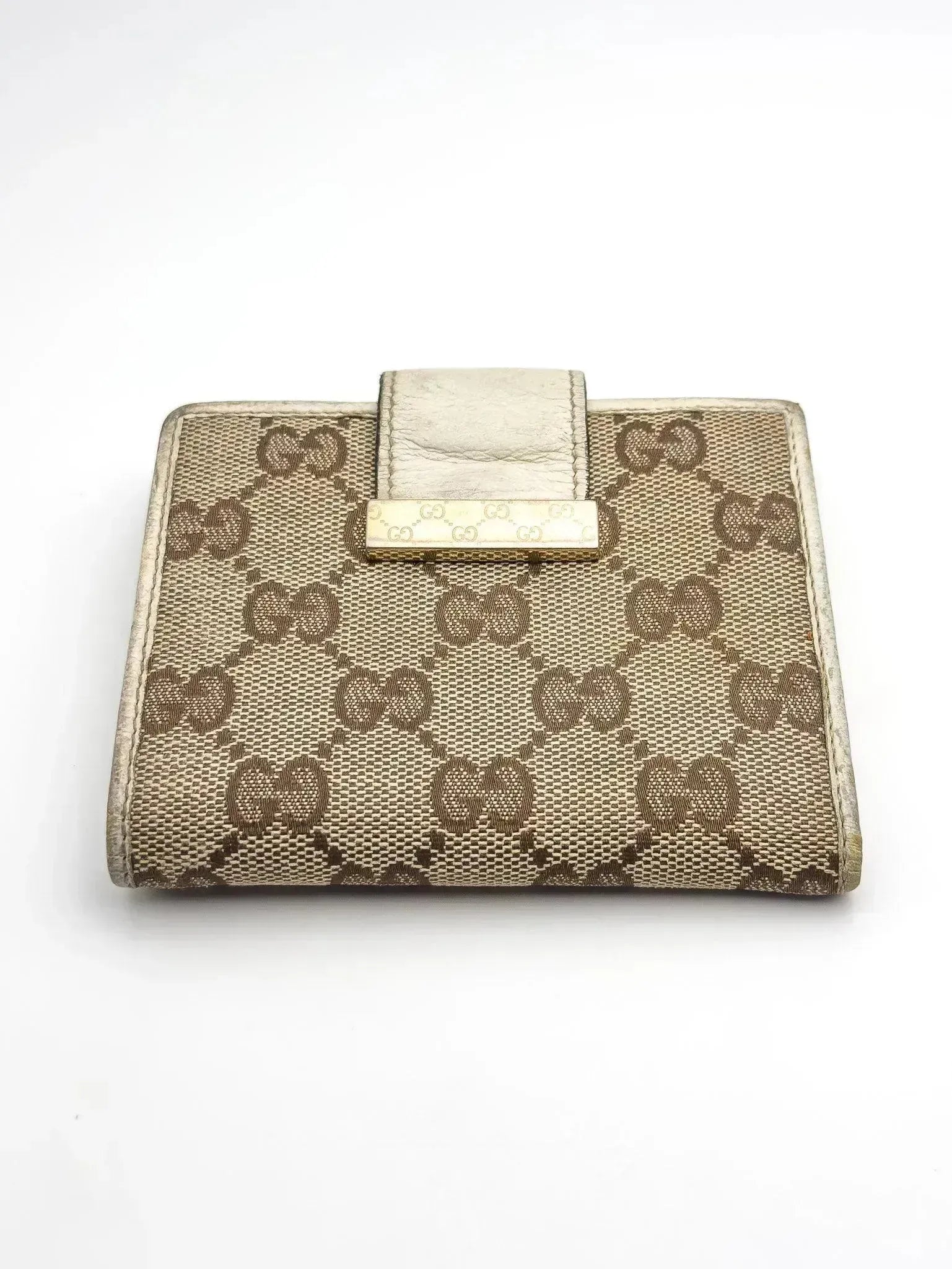 Gucci - Portefeuille en toile GG cuir blanc - Atelier Victor