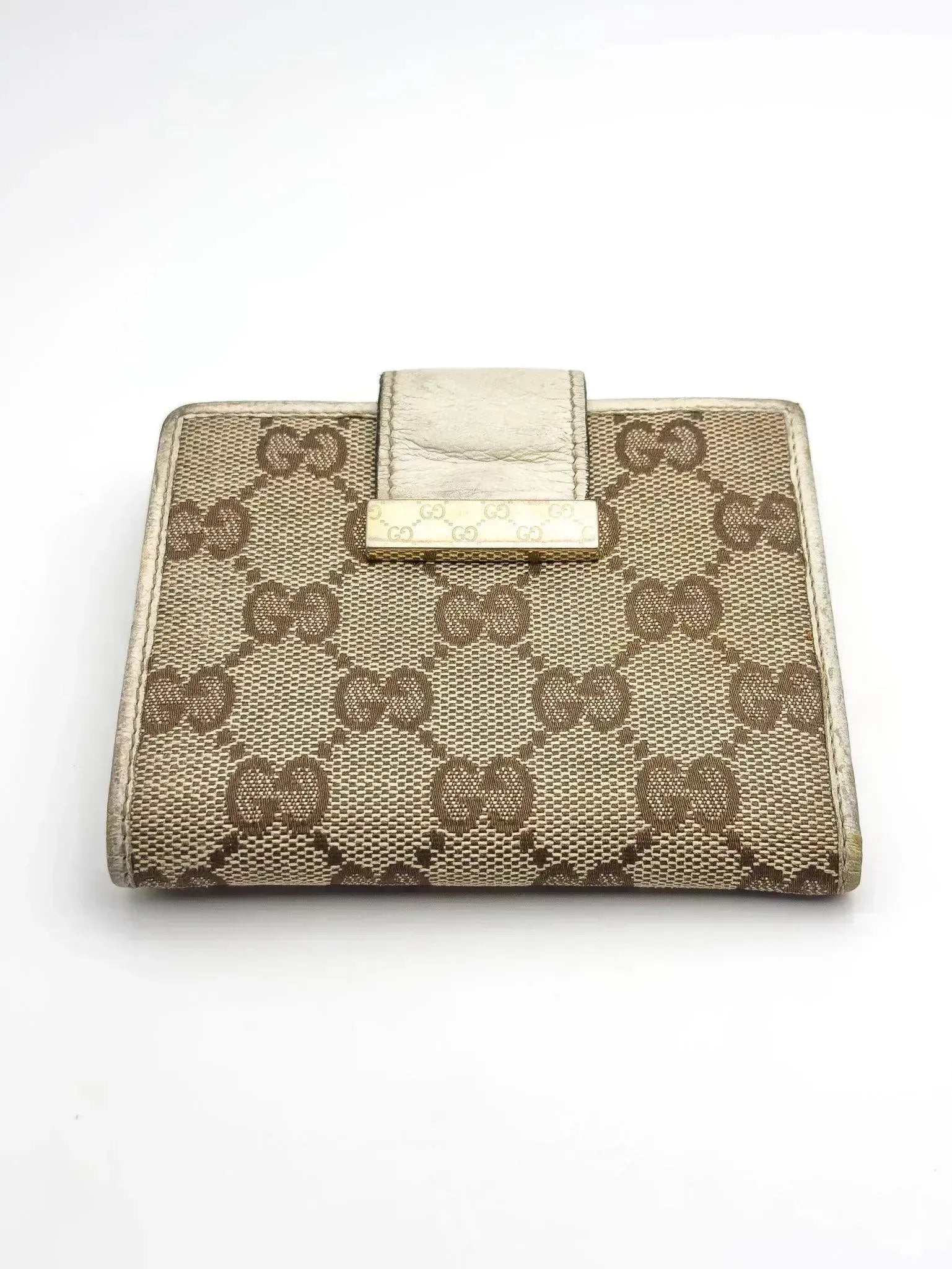 Gucci - Portefeuille en toile GG cuir blanc - Atelier Victor