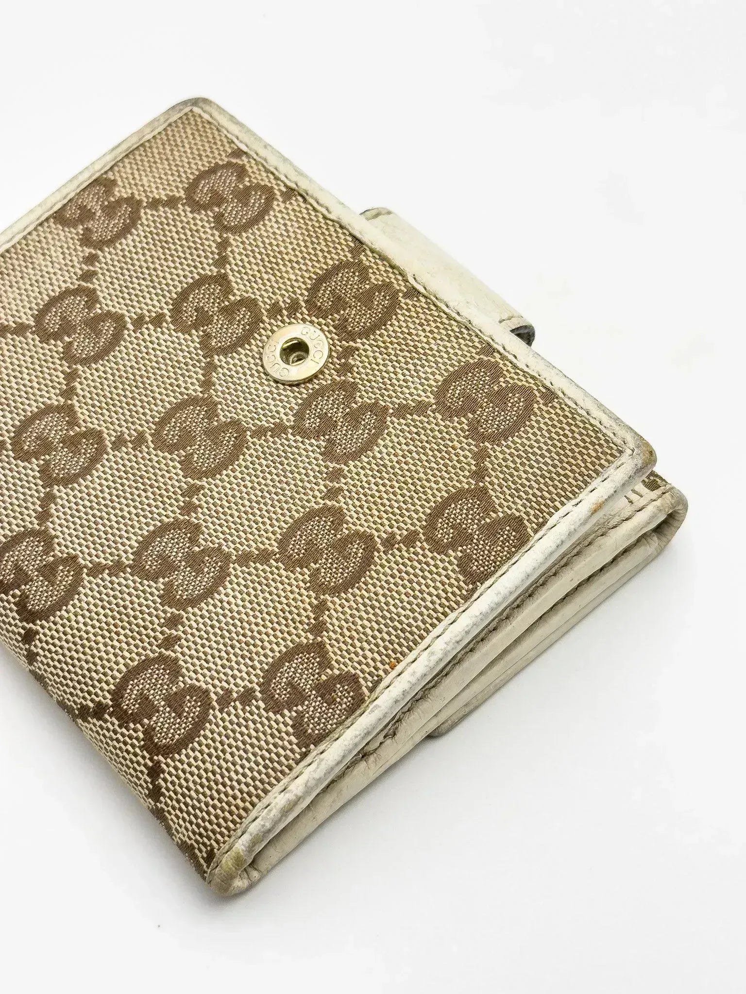 Gucci - Portefeuille en toile GG cuir blanc - Atelier Victor