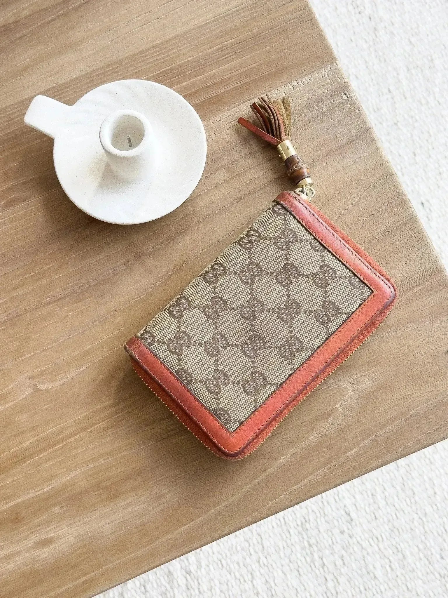 Gucci - Portefeuille en toile GG cuir Orange - Atelier Victor