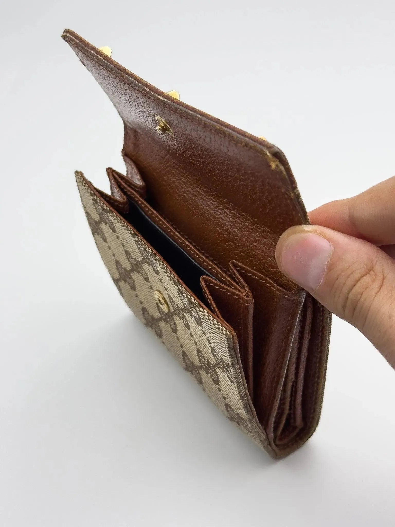Gucci - Portefeuille en toile GG Marron Clous - Atelier Victor - Vintage Shop