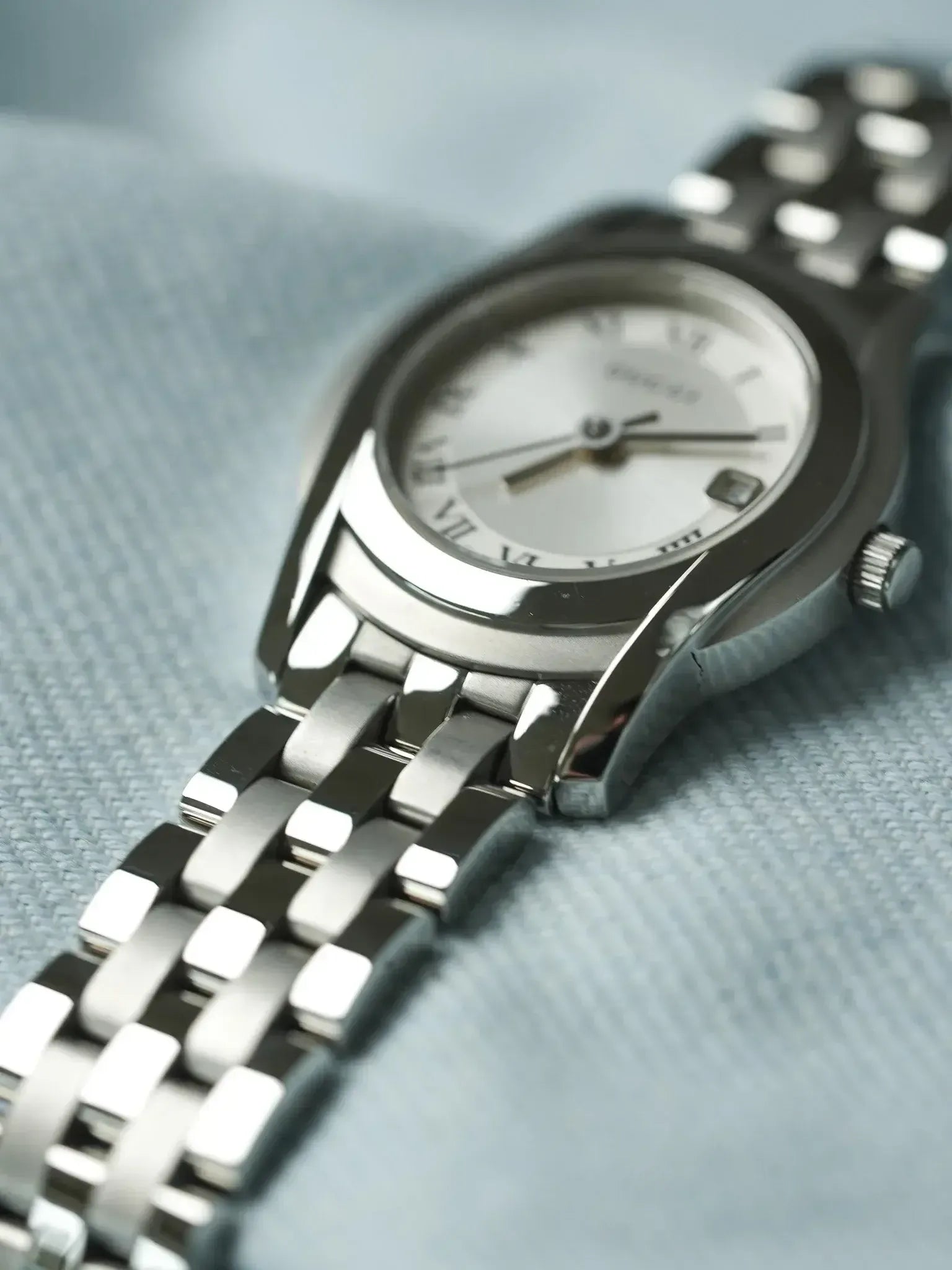 Gucci - Ronde Acier Poli & Brossé Bracelet maille acier 27mm - 2010s - Atelier Victor