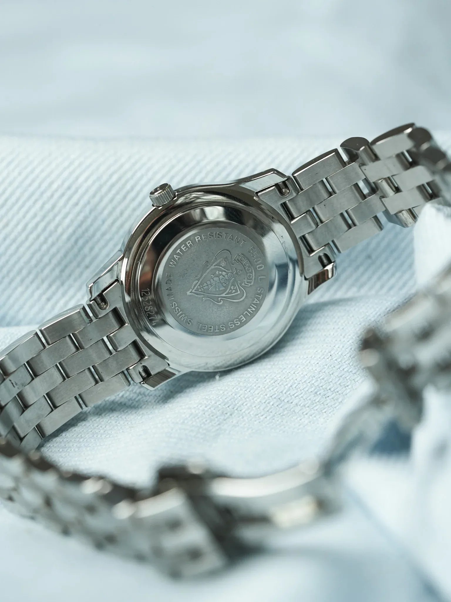 Gucci - Ronda Acero Pulido & Cepillado Brazalete malla acero 27mm - Años 2010