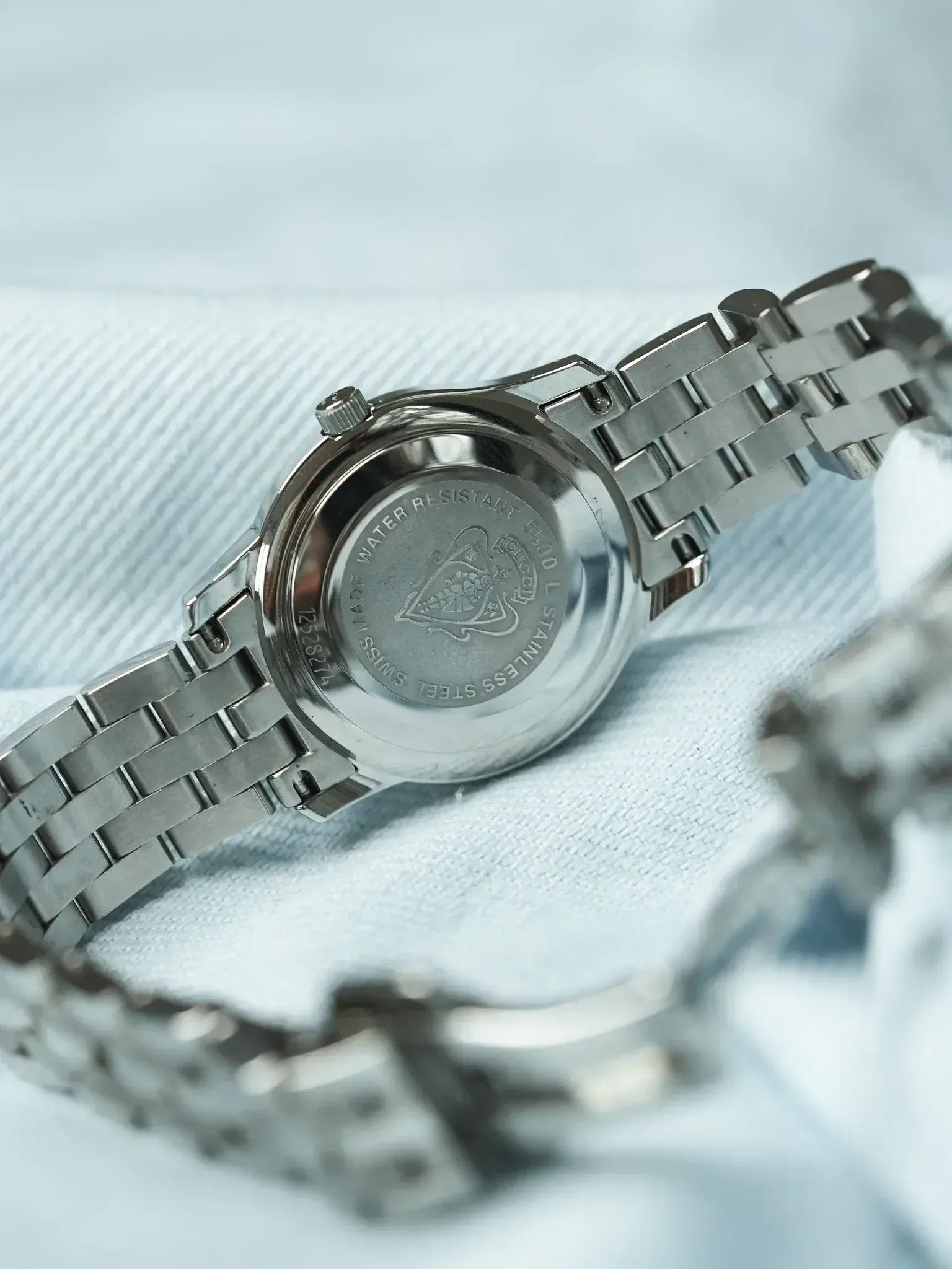 Gucci - Ronde Acier Poli & Brossé Bracelet maille acier 27mm - 2010s - Atelier Victor