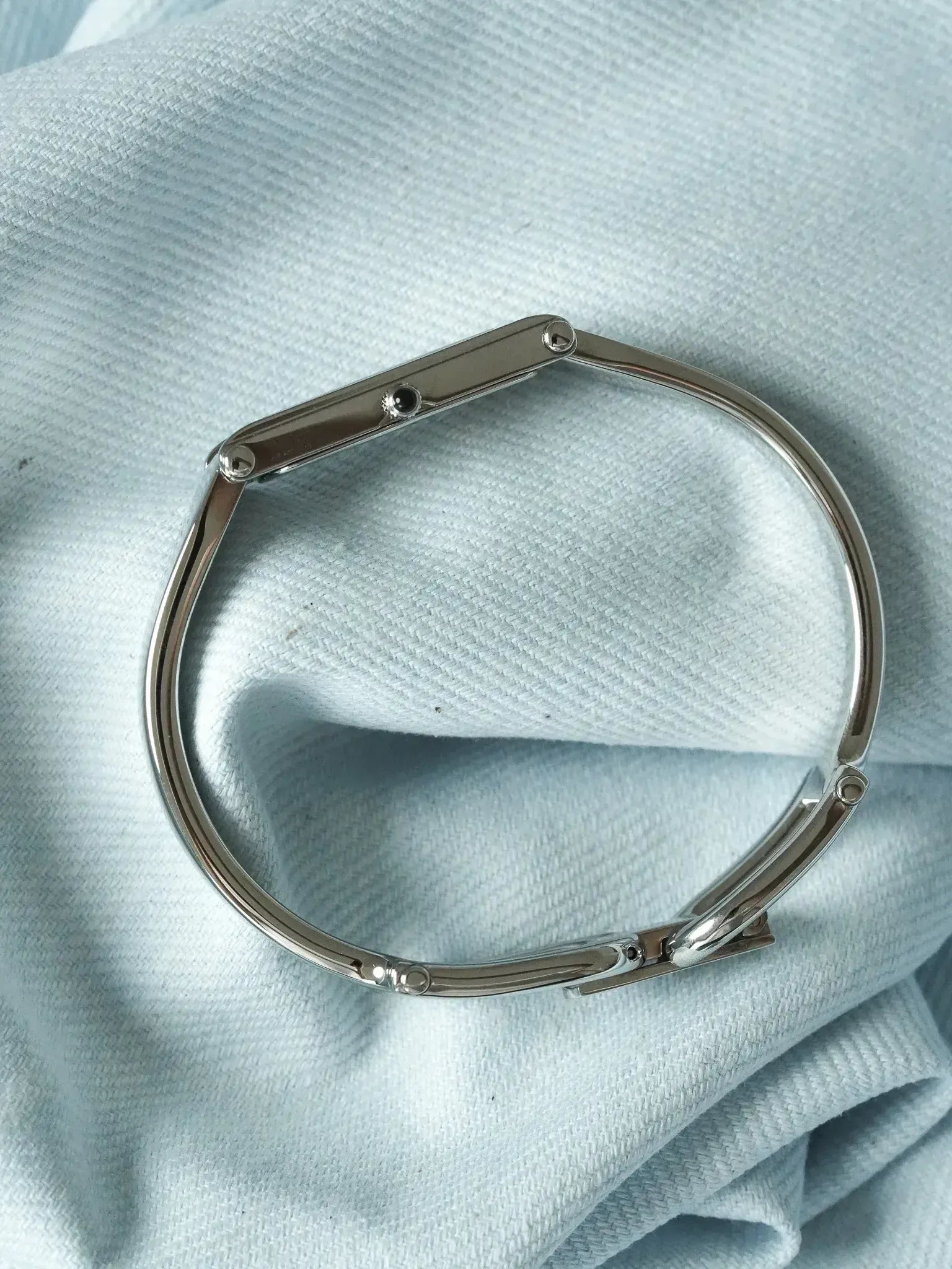 Gucci - Tank Bracelet Jonc Acier Cadran noir - 1990s - Atelier Victor