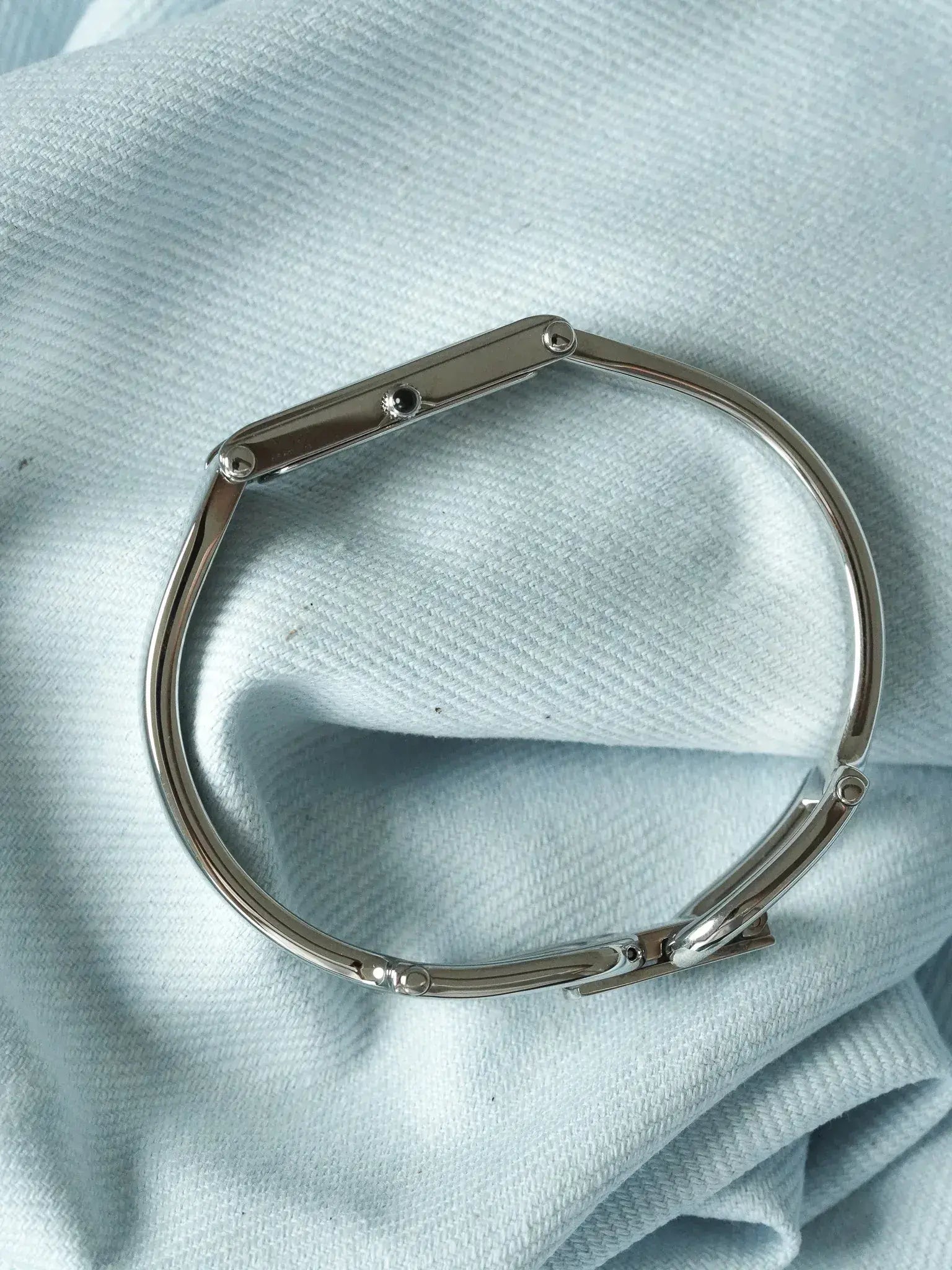 Gucci - Tank Bracelet Jonc Acier Cadran noir - 1990s - Atelier Victor