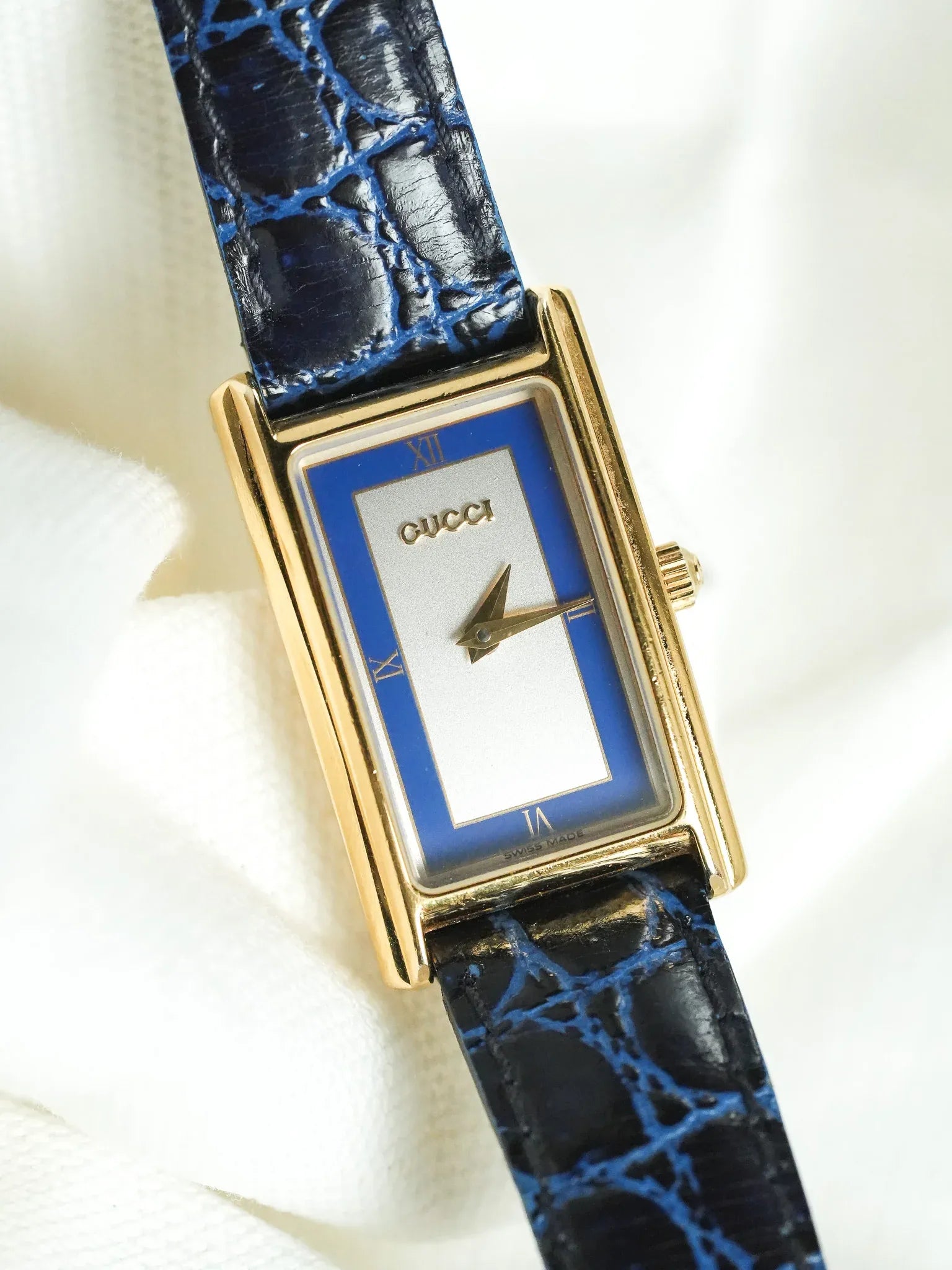 Gucci - Tank Vintage Bleu Plaqué or - 1990s - Atelier Victor