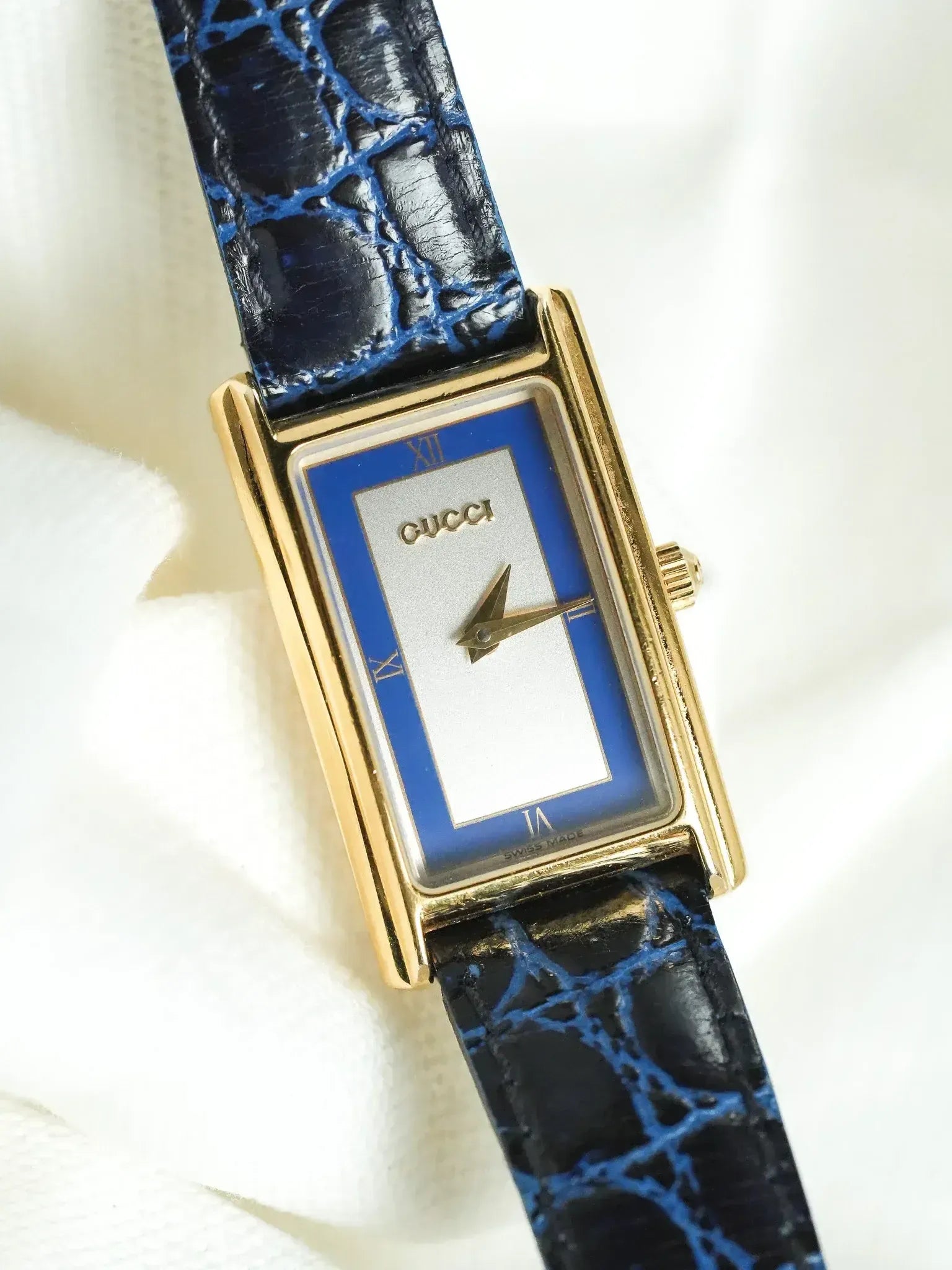 Gucci - Tank Vintage Bleu Plaqué or - 1990s - Atelier Victor