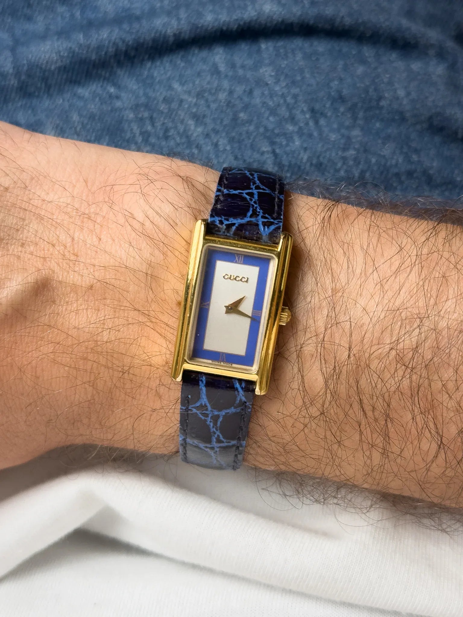 Gucci - Tank Vintage Bleu Plaqué or - 1990s - Atelier Victor