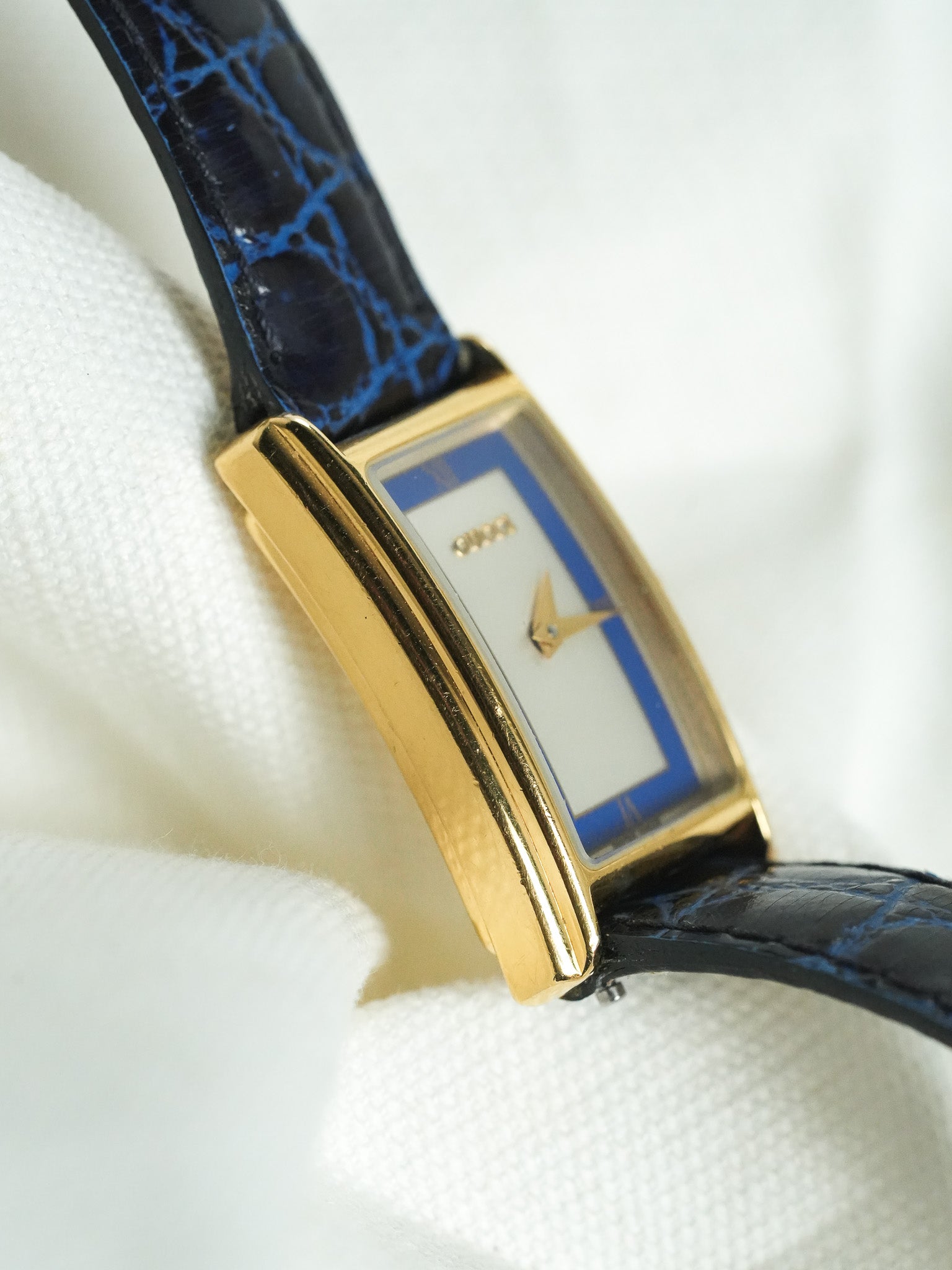 Gucci - Tank Vintage Bleu Plaqué or - 1990s - Atelier Victor - Vintage Shop