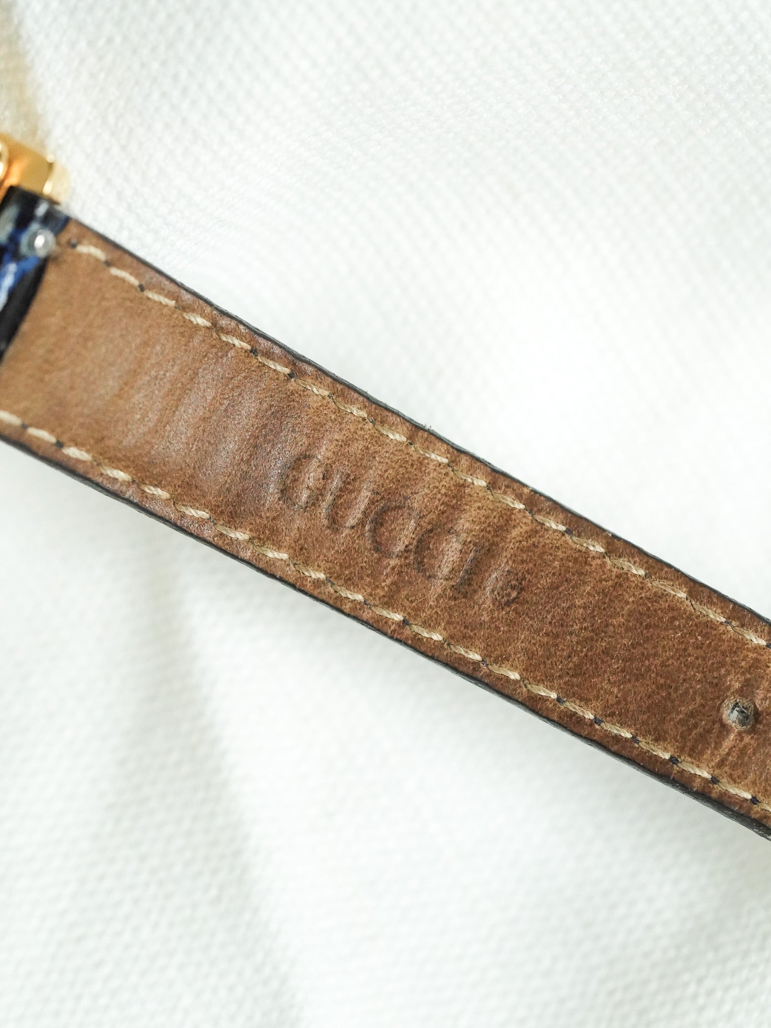 Gucci - Tank Vintage Bleu Plaqué or - 1990s - Atelier Victor - Vintage Shop