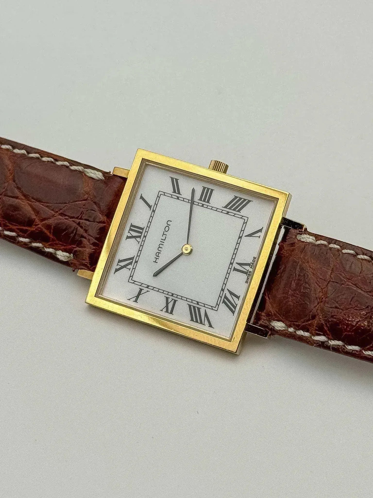 Hamilton - Square White Dial NOS - 1990's - Atelier Victor