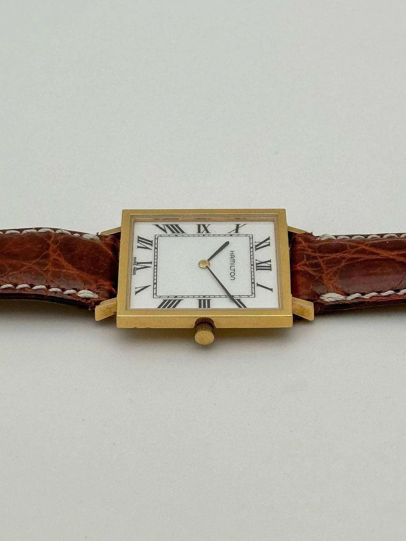 Hamilton - Square White Dial NOS - 1990's - Atelier Victor Paris - Vintage Watch Shop Dubai