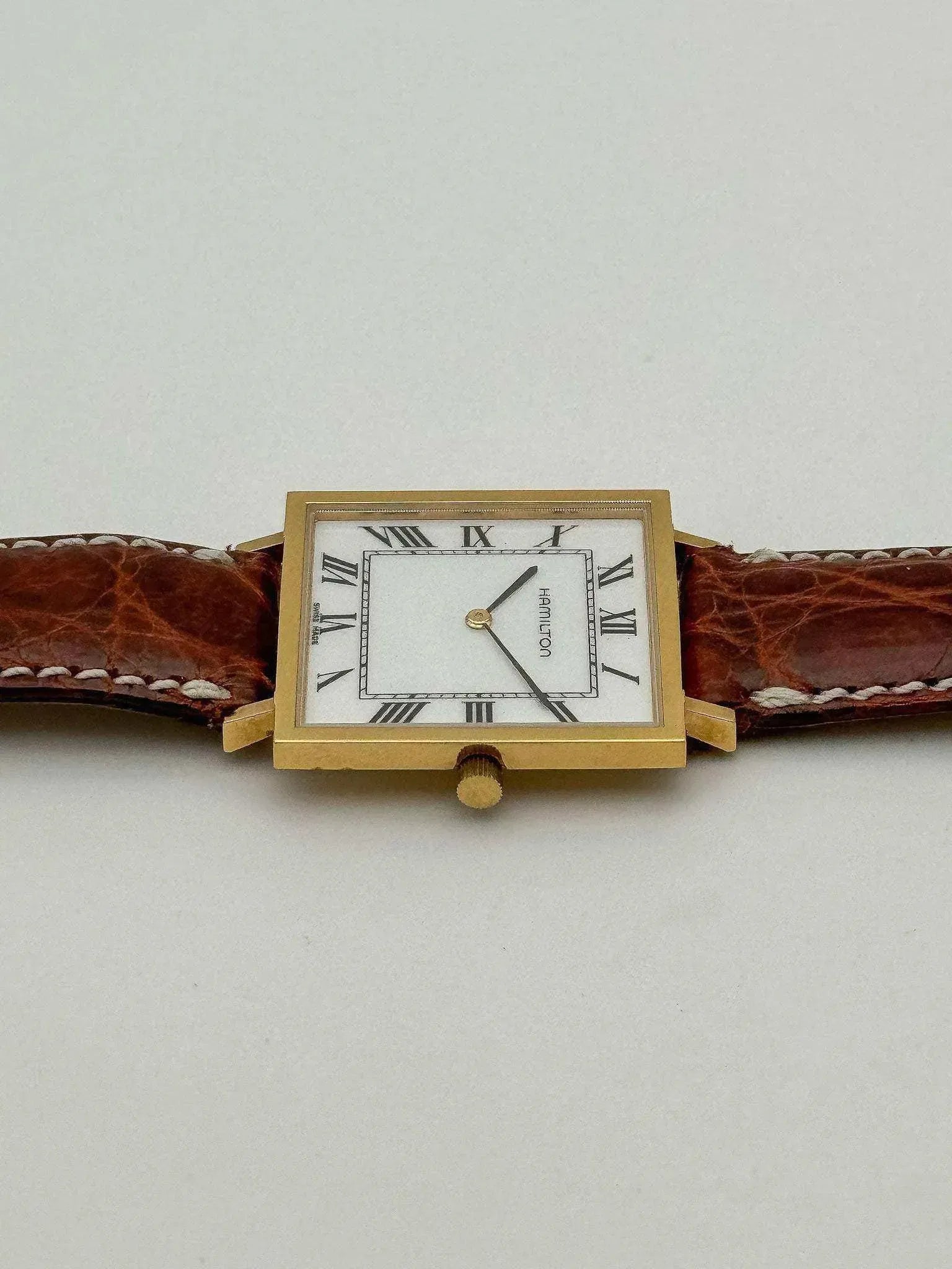 Hamilton - Square White Dial NOS - 1990's - Atelier Victor - Vintage Shop