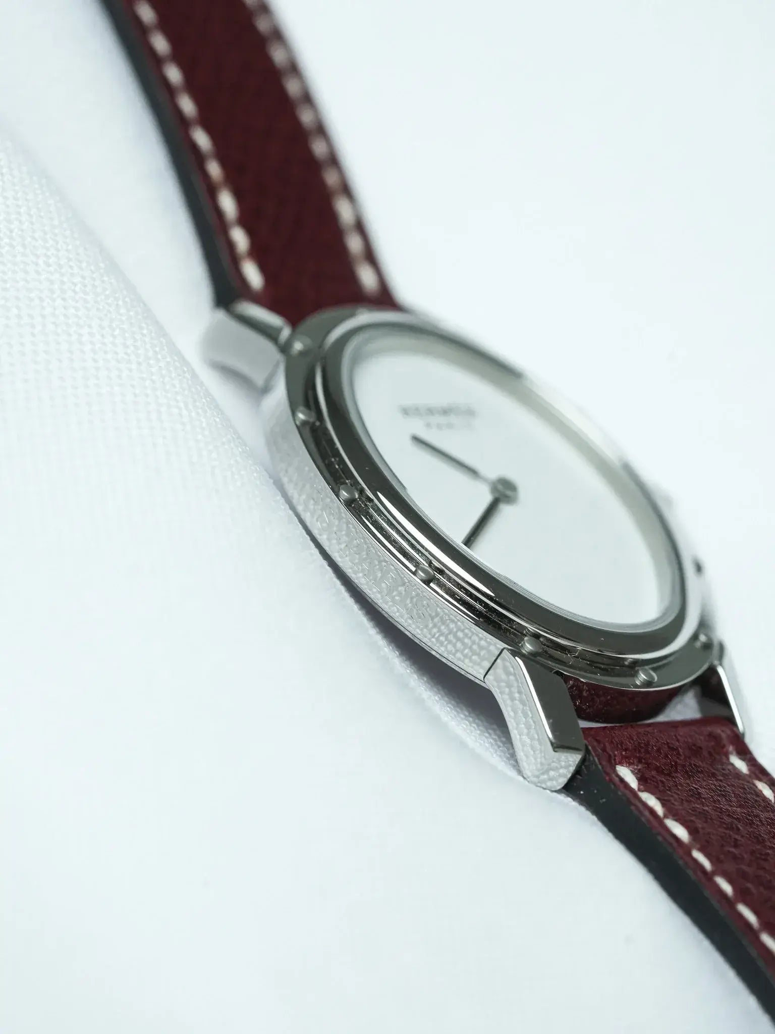 Hermes - Tonneau Acier Cadran Guilloché ref.C01.510 - 2010s