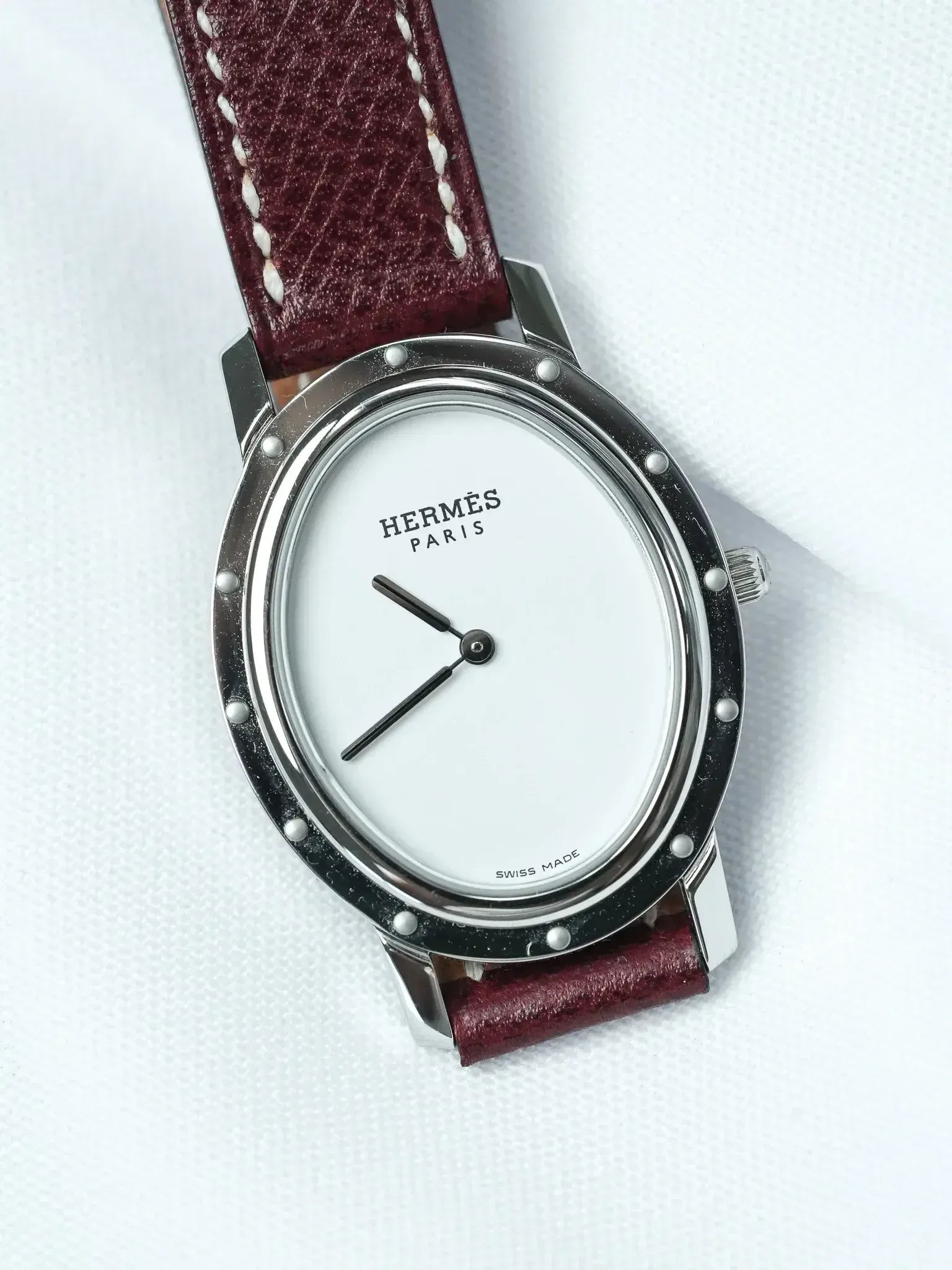Hermes - Tonneau Acier Cadran Guilloché ref.C01.510 - 2010s - Atelier Victor