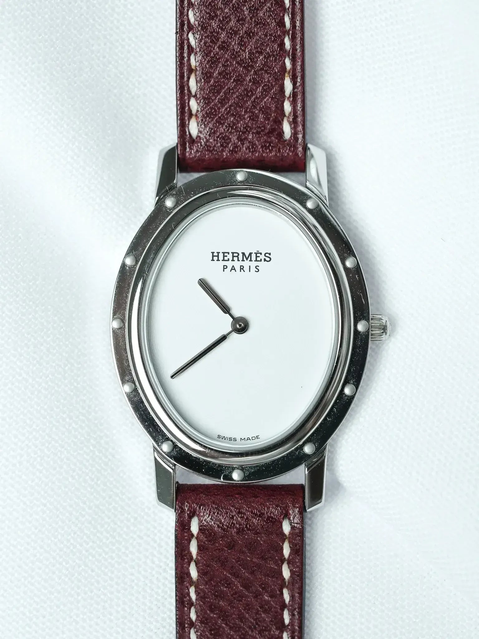 Hermes - Tonneau Acier Cadran Guilloché ref.C01.510 - 2010s - Atelier Victor