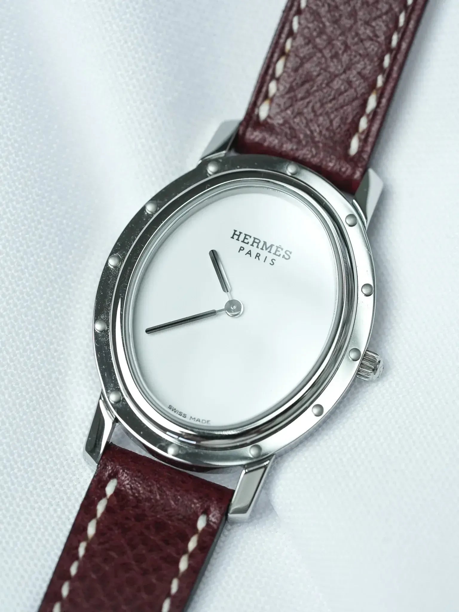 Hermes - Tonneau Acier Cadran Guilloché ref.C01.510 - 2010s - Atelier Victor