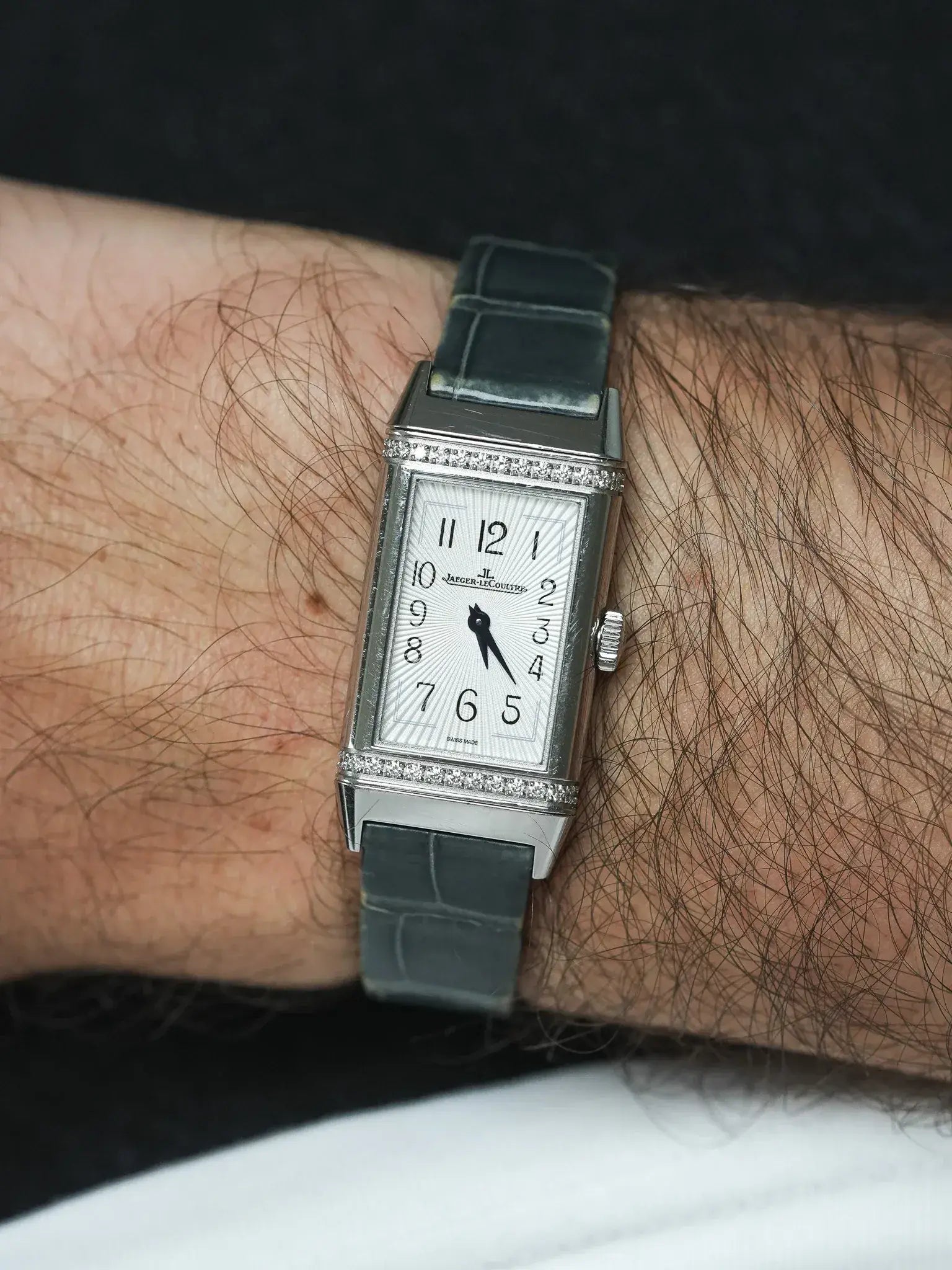 Jaeger-LeCoultre - Reservo 201.8.47 acier diamants 20x40mm - 2010s