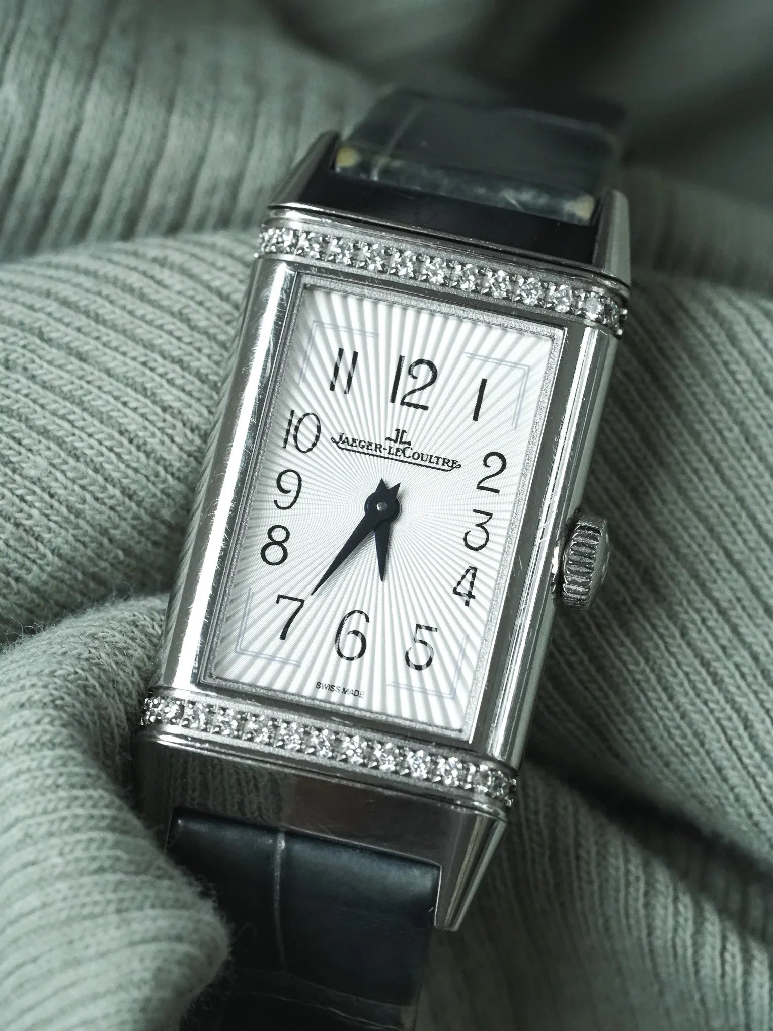 Jaeger-LeCoultre - Reverso 201.8.47 steel diamonds 20x40mm - 2010s