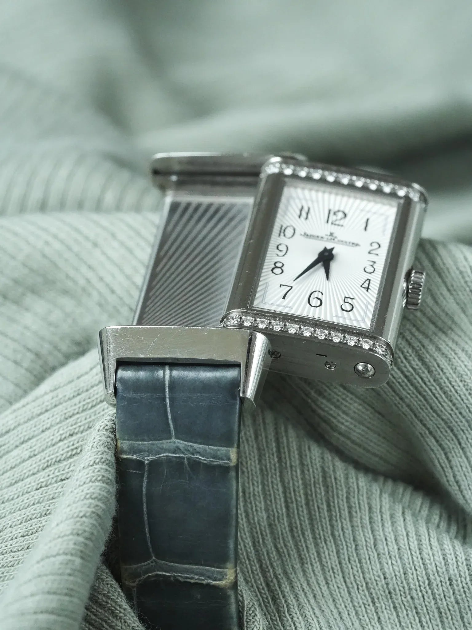 Jaeger-LeCoultre - Reverso 201.8.47 steel diamonds 20x40mm - 2010s