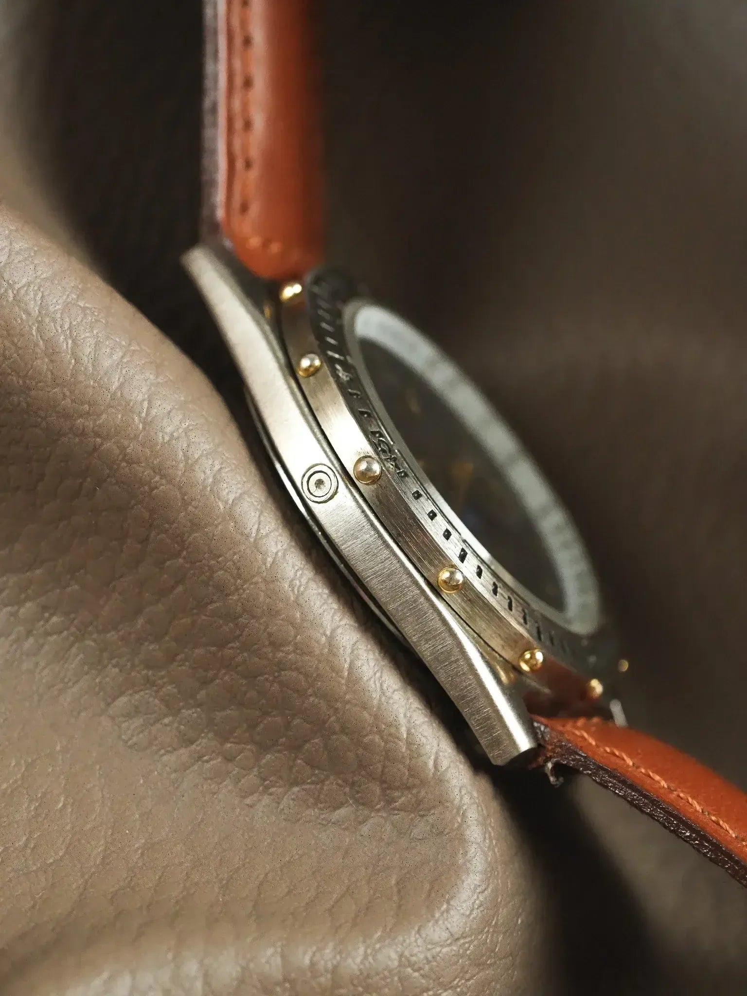 Jean d’Aumont Paris - Acier Triple Date Phase de lune Cadran noir - 1990s - Atelier Victor