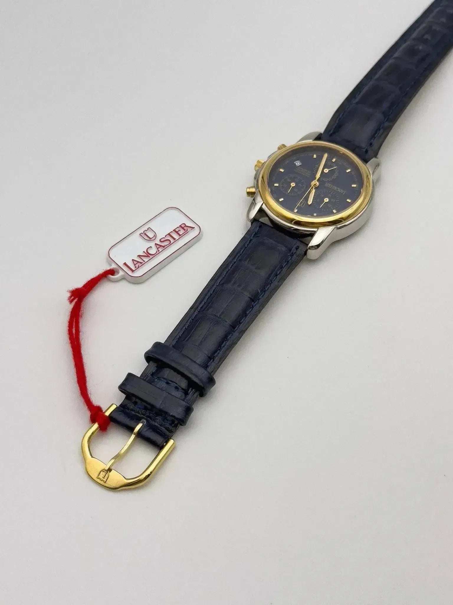 Lancaster - Chronographe Bleu Acier Or - NOS - 1990s - Atelier Victor - Vintage Shop