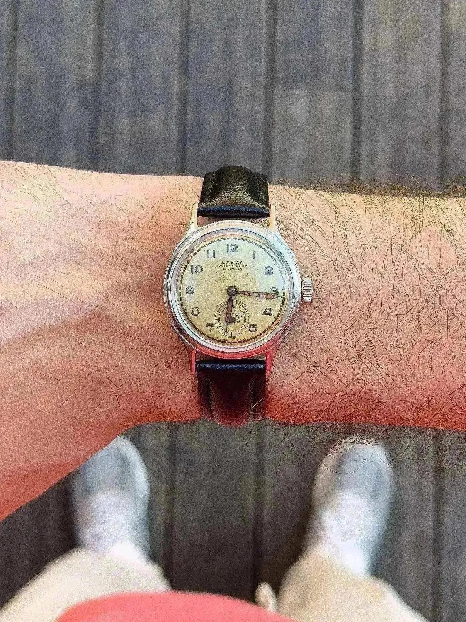 Lanco - montre militaire d'après guerre WWII Cadran Crème - 1940s - Atelier Victor