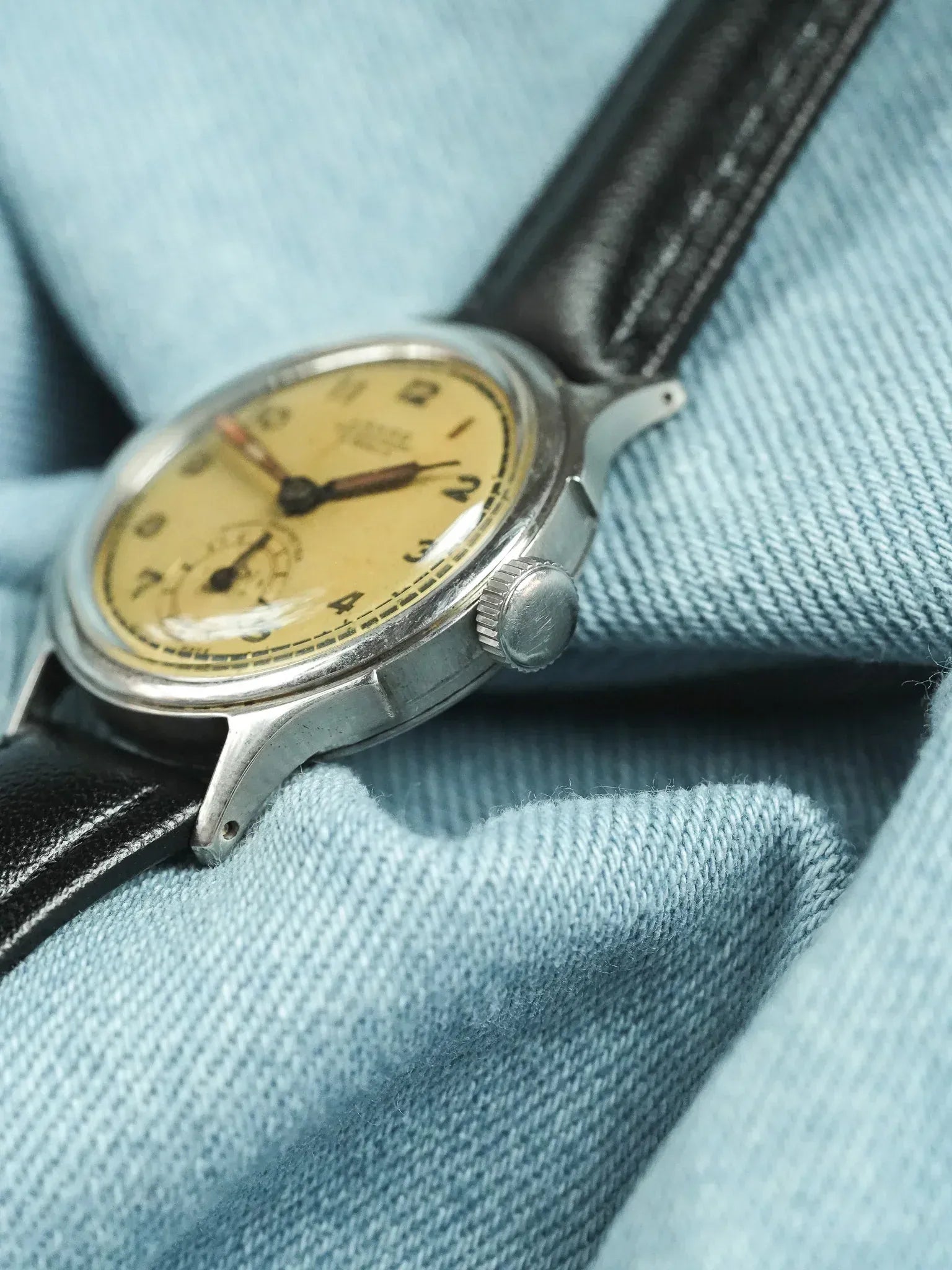 Lanco - montre militaire d'après guerre WWII Cadran Crème - 1940s - Atelier Victor