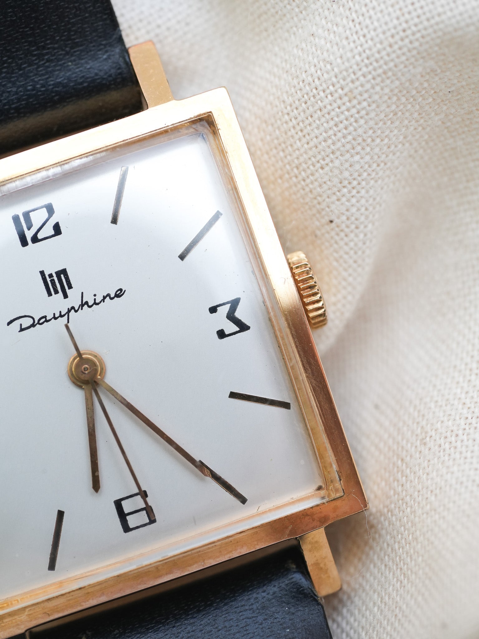 Lip - Dauphine Carré 3-6-9-12 plaqué or - 1970s - Atelier Victor Paris - Vintage Watch Shop Dubai