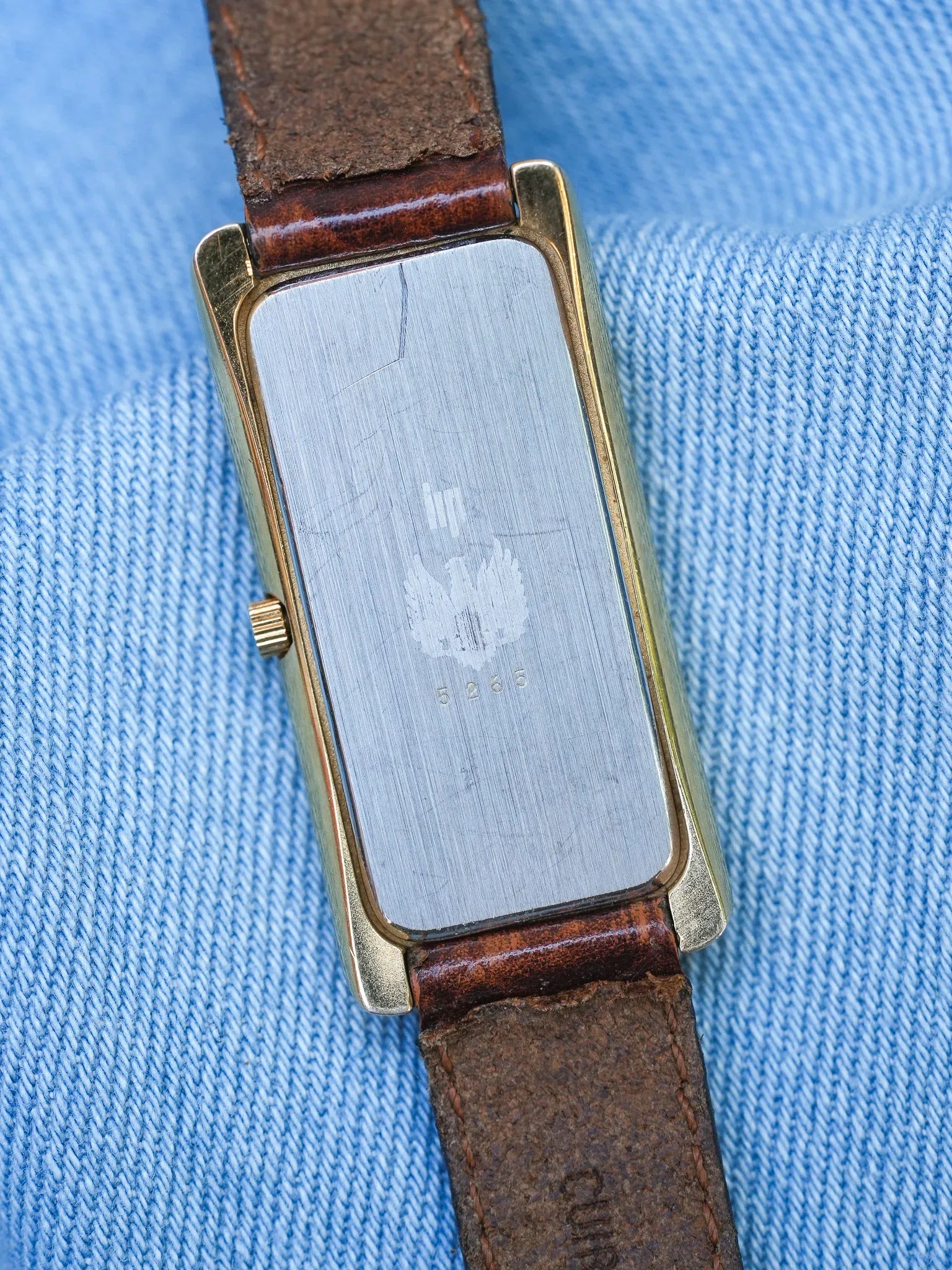 Lip - Tank Allongée Arrondie Saumon Plaqué or - 1990s - Atelier Victor