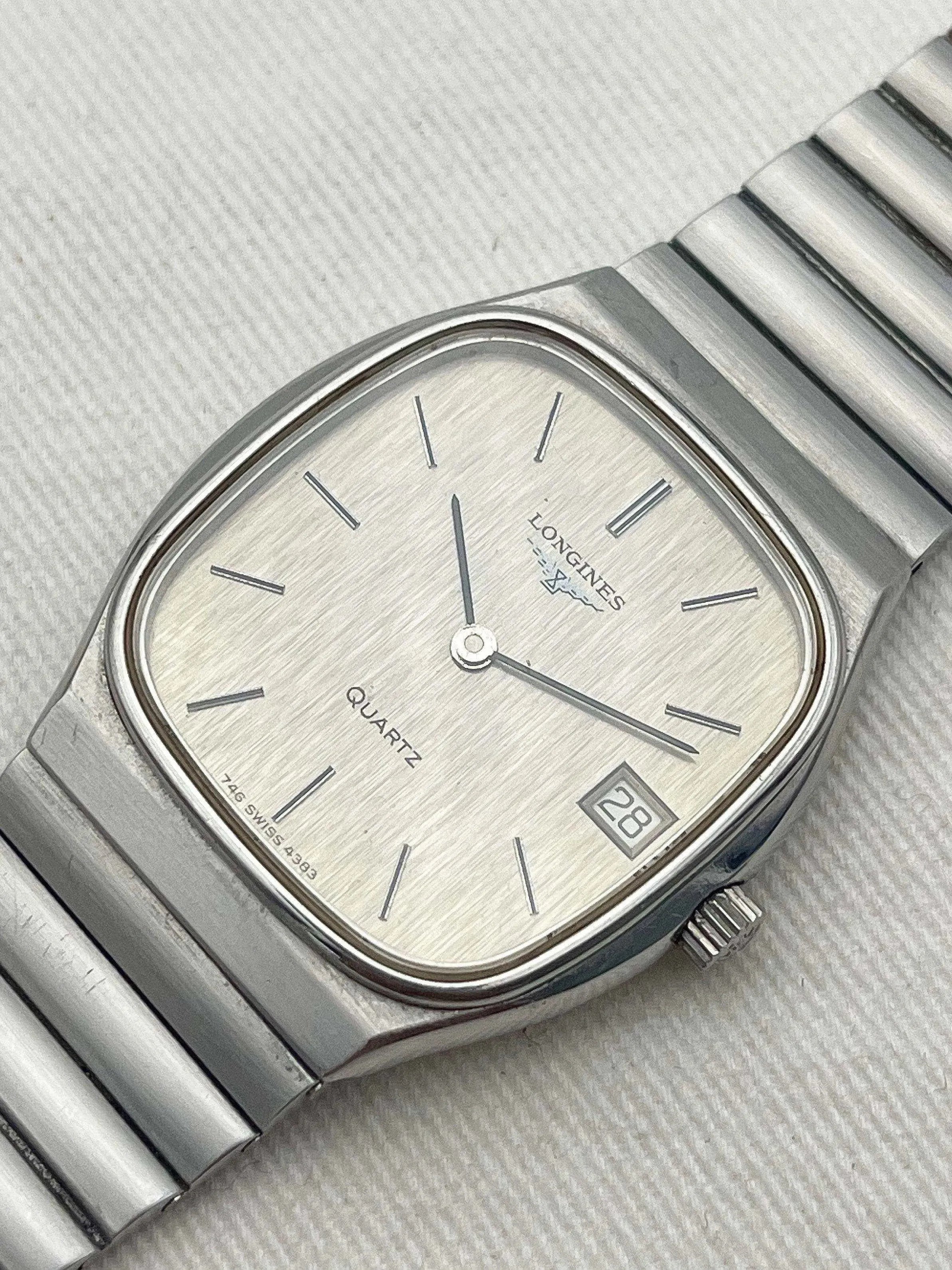 Longines - Bracelet Acier Cadran Lin - 1978 - Atelier Victor Paris - Vintage Watch Shop Dubai