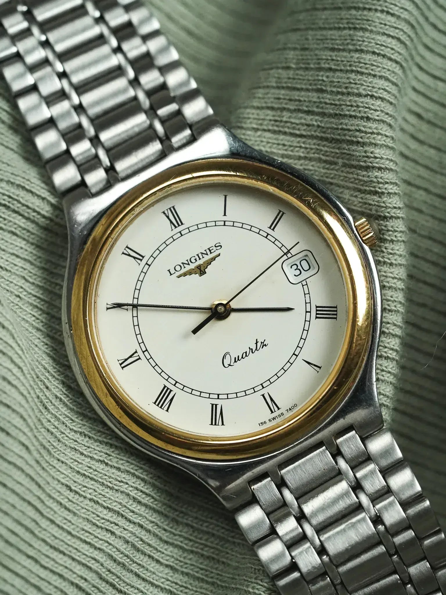 Longines - Bracelet Acier Maille Lunette Or - Papier - 1991 - Atelier Victor